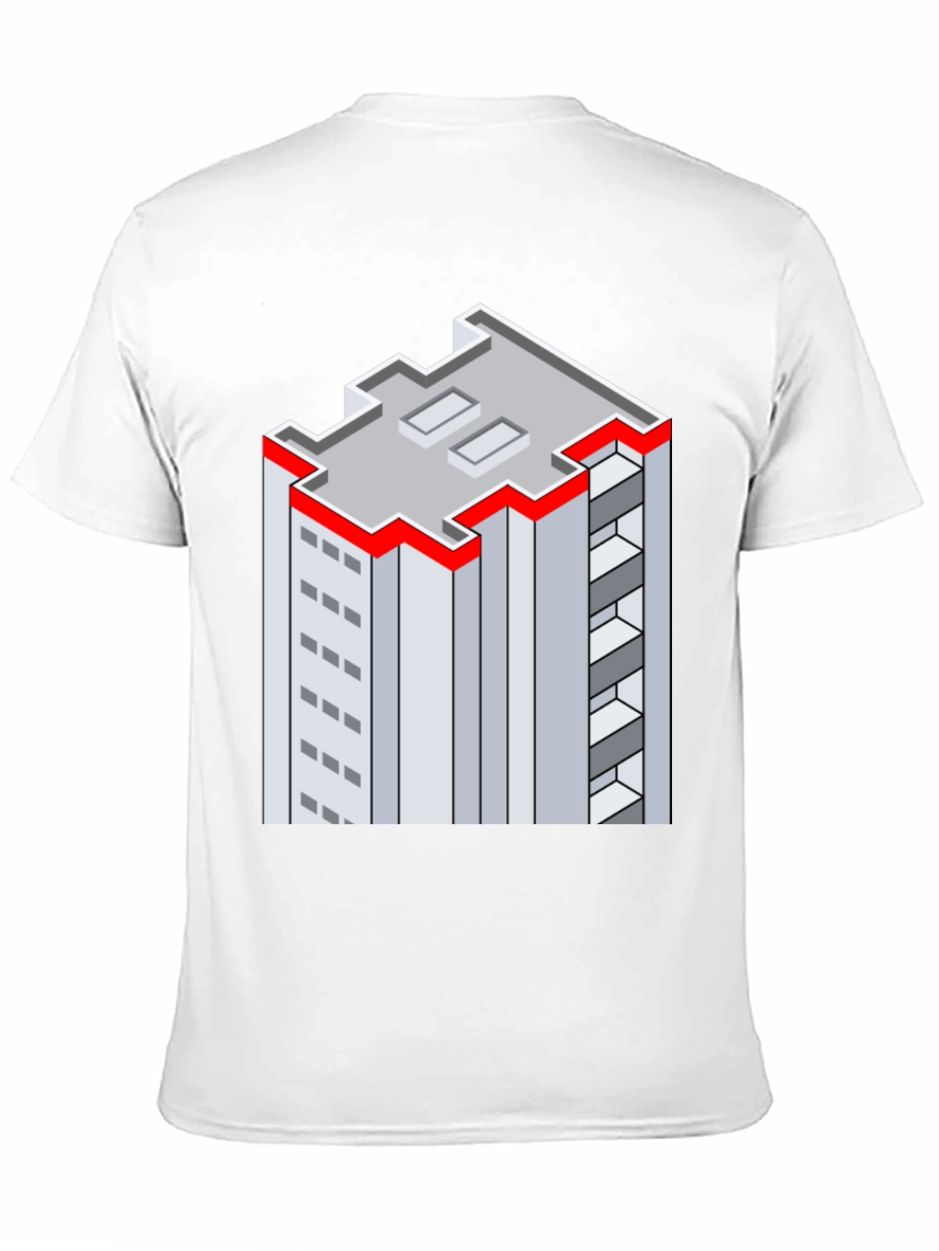 Black Isometric Building Graphic Tee - Unique Style view 11
