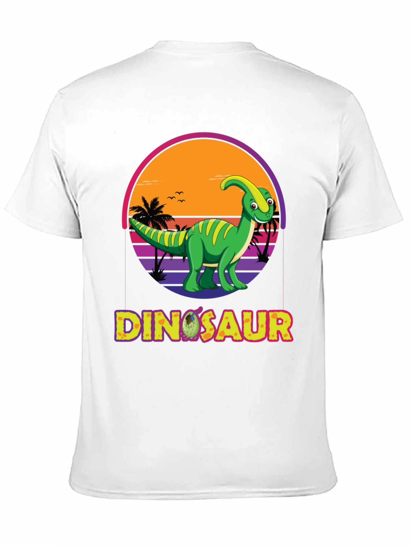 Black Dinosaur Sunset T-Shirt view 11