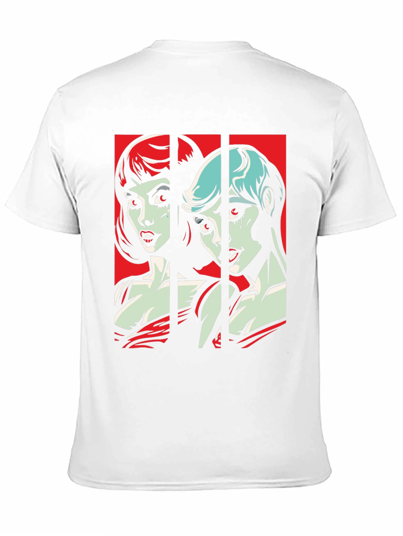 Black Retro Pop Art Vampire Women Black T-Shirt view 11