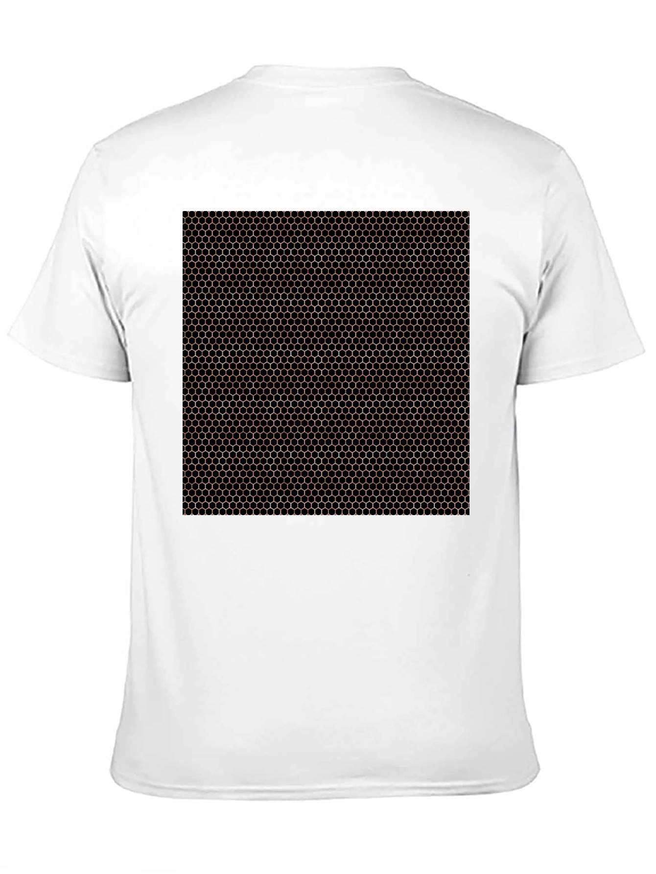 Black Honeycomb Pattern Black T-Shirt view 11