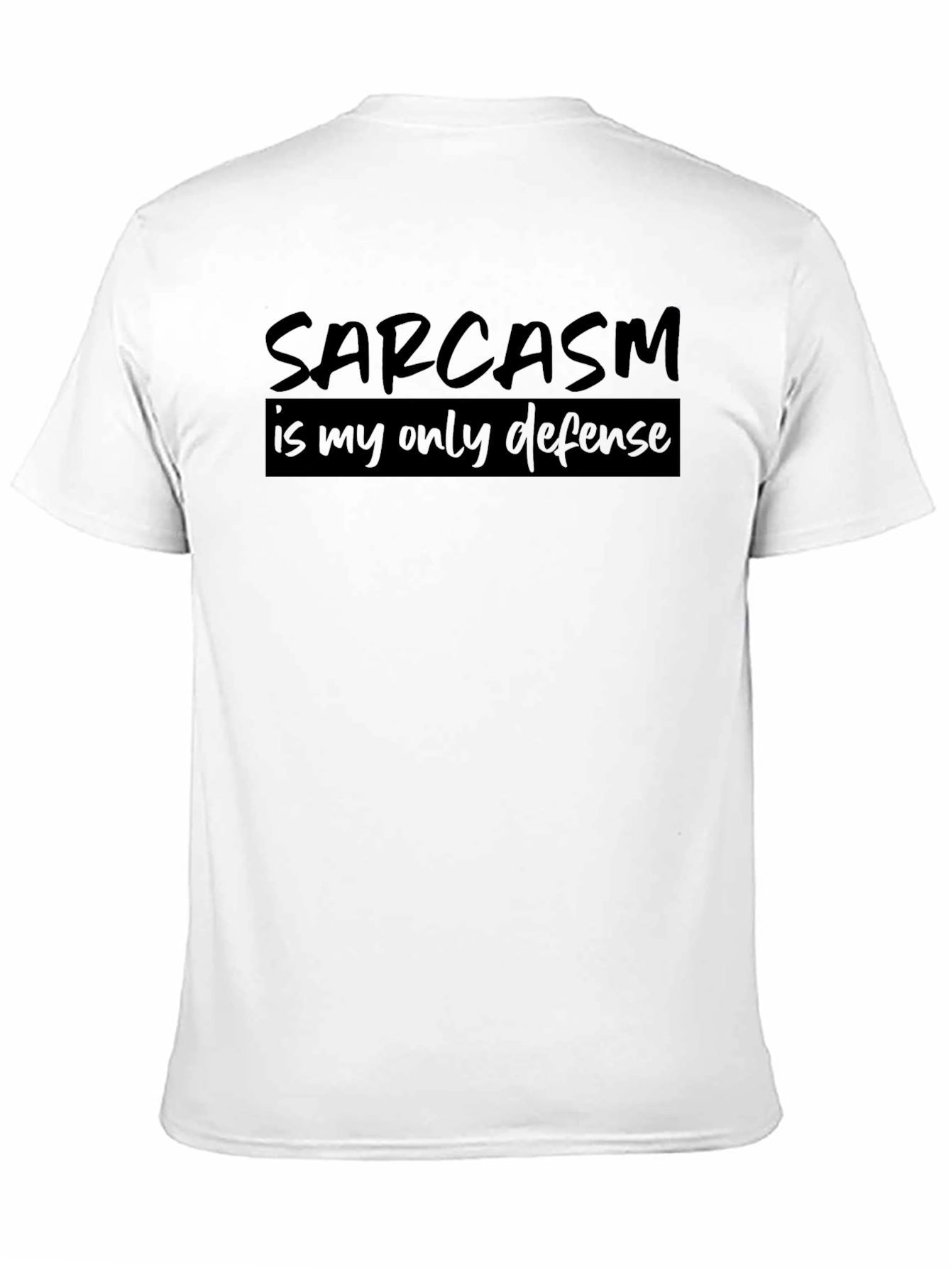 Black Sarcasm Defense Black Cotton Graphic Tee view 11