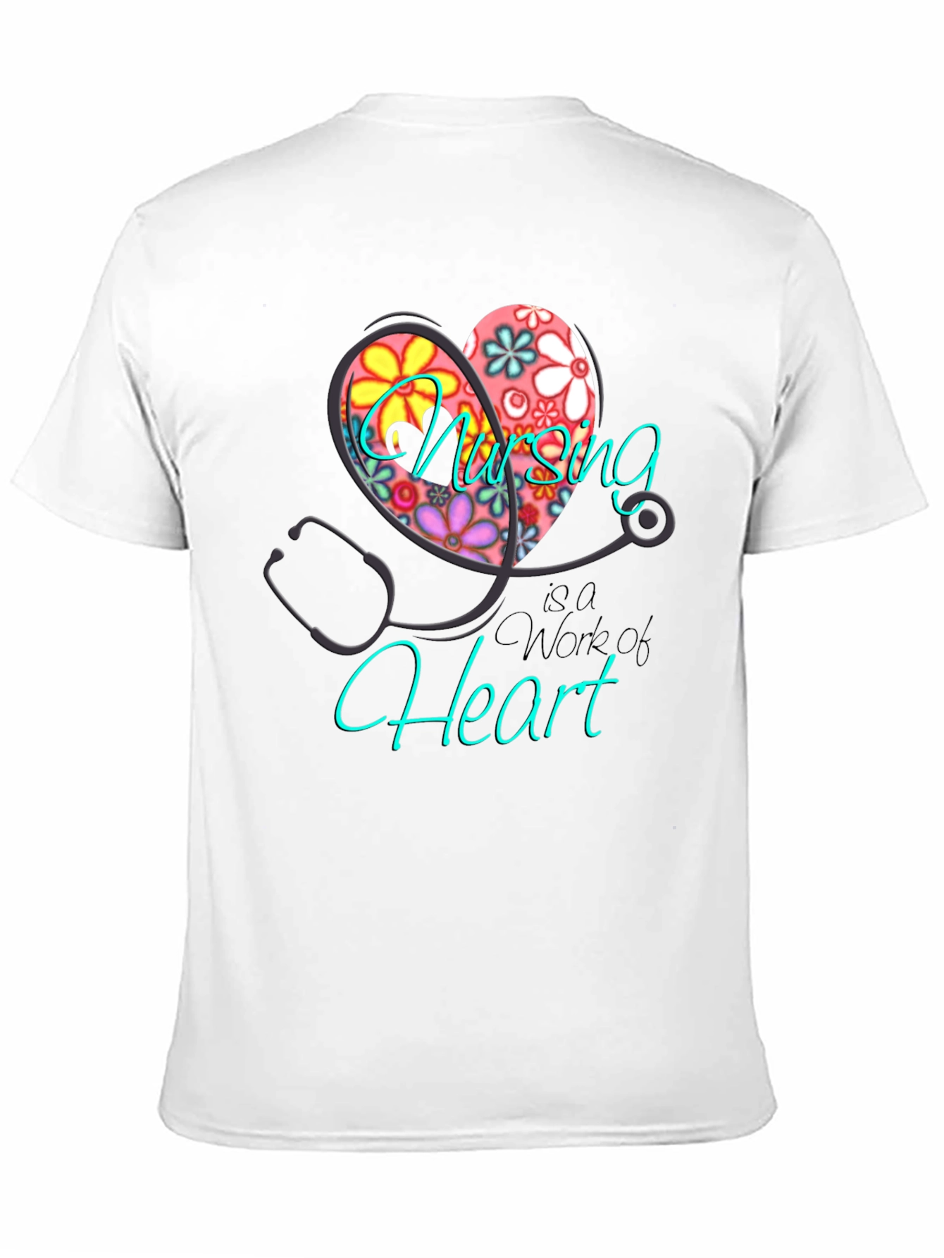 Black Nursing is a Work of Heart T-Shirt view 11