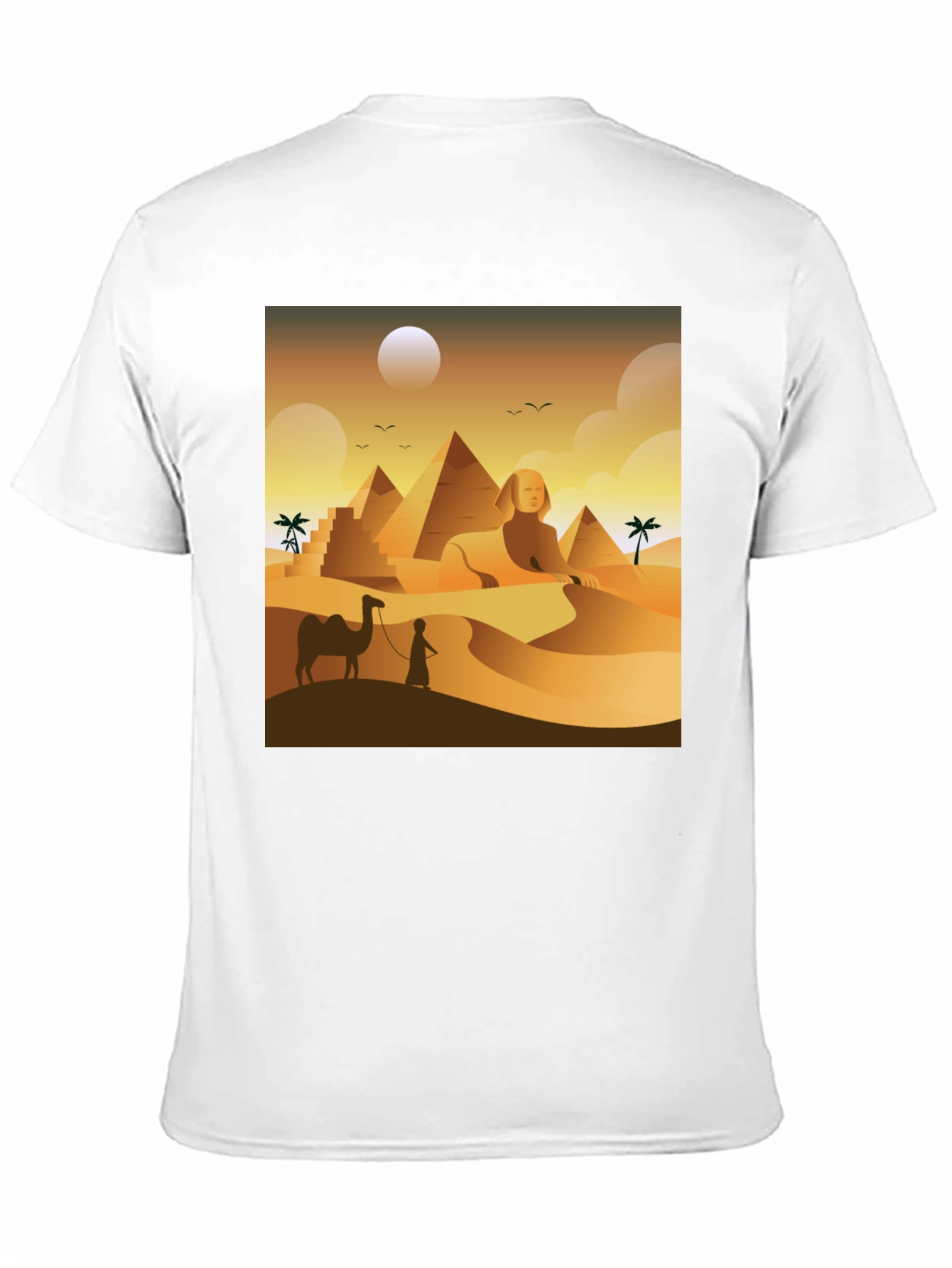 Black Egyptian Desert T-Shirt: Sphinx & Pyramids view 11