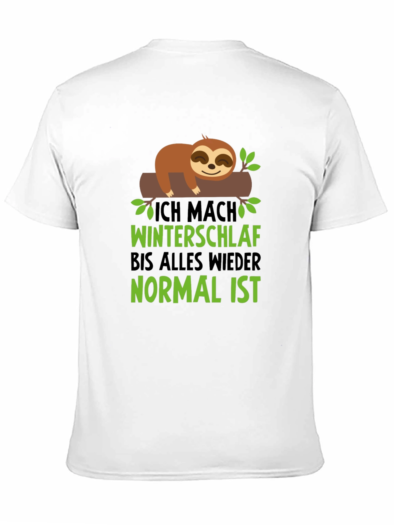 Black Sloth Winter Sleep T-Shirt - Funny Graphic Tee view 11