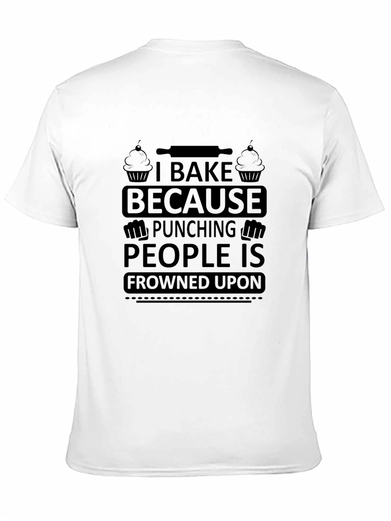 Black I Bake Because Punching People Tee view 11