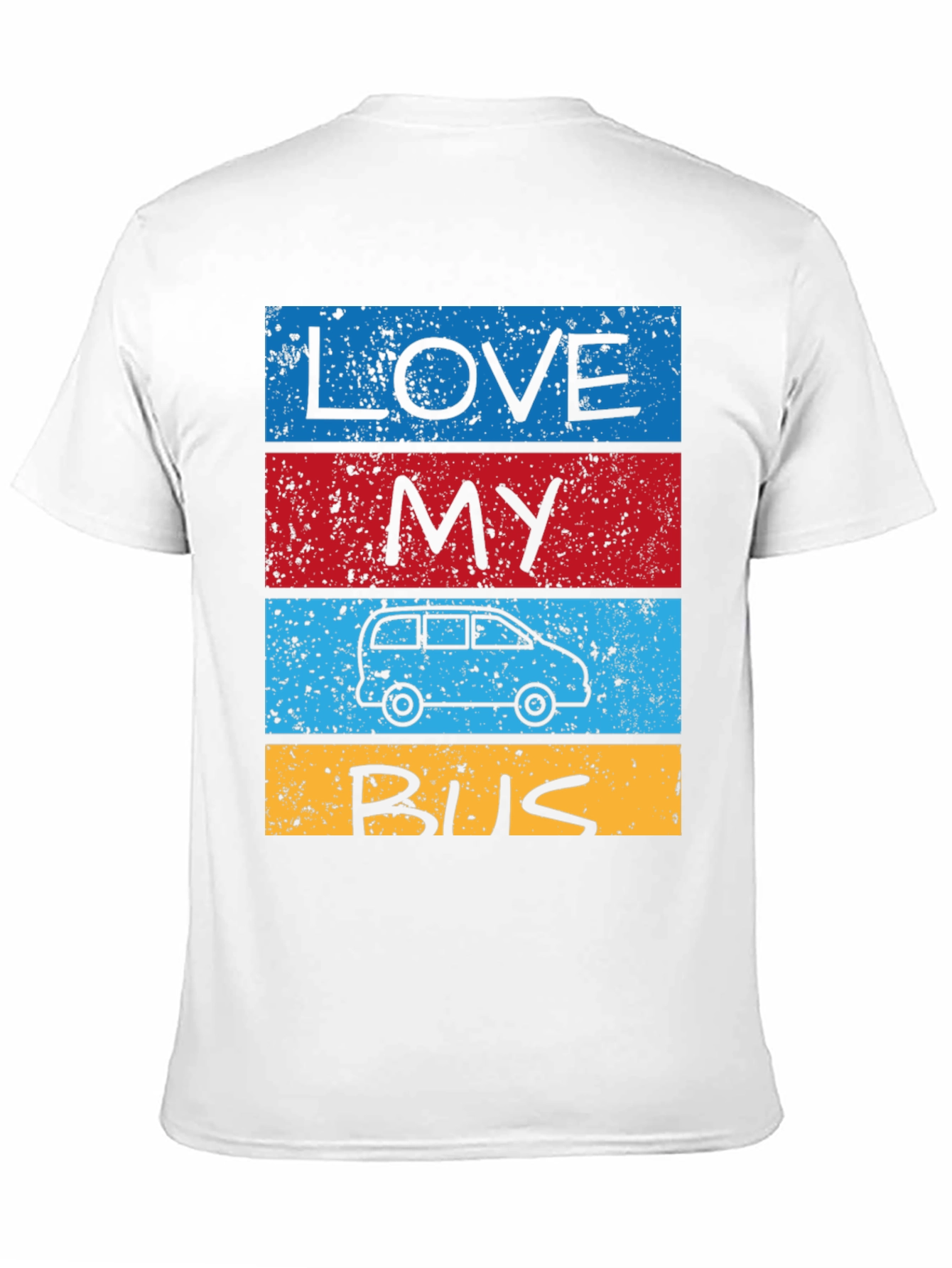 Black Love My Bus T-Shirt - Retro Van Design view 11