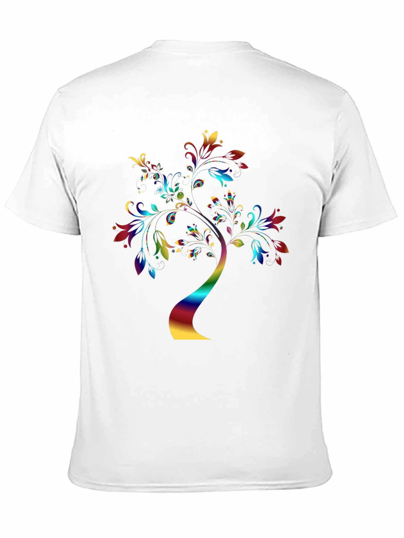 Black Rainbow Tree Graphic Tee - Stylish Black T-Shirt view 11