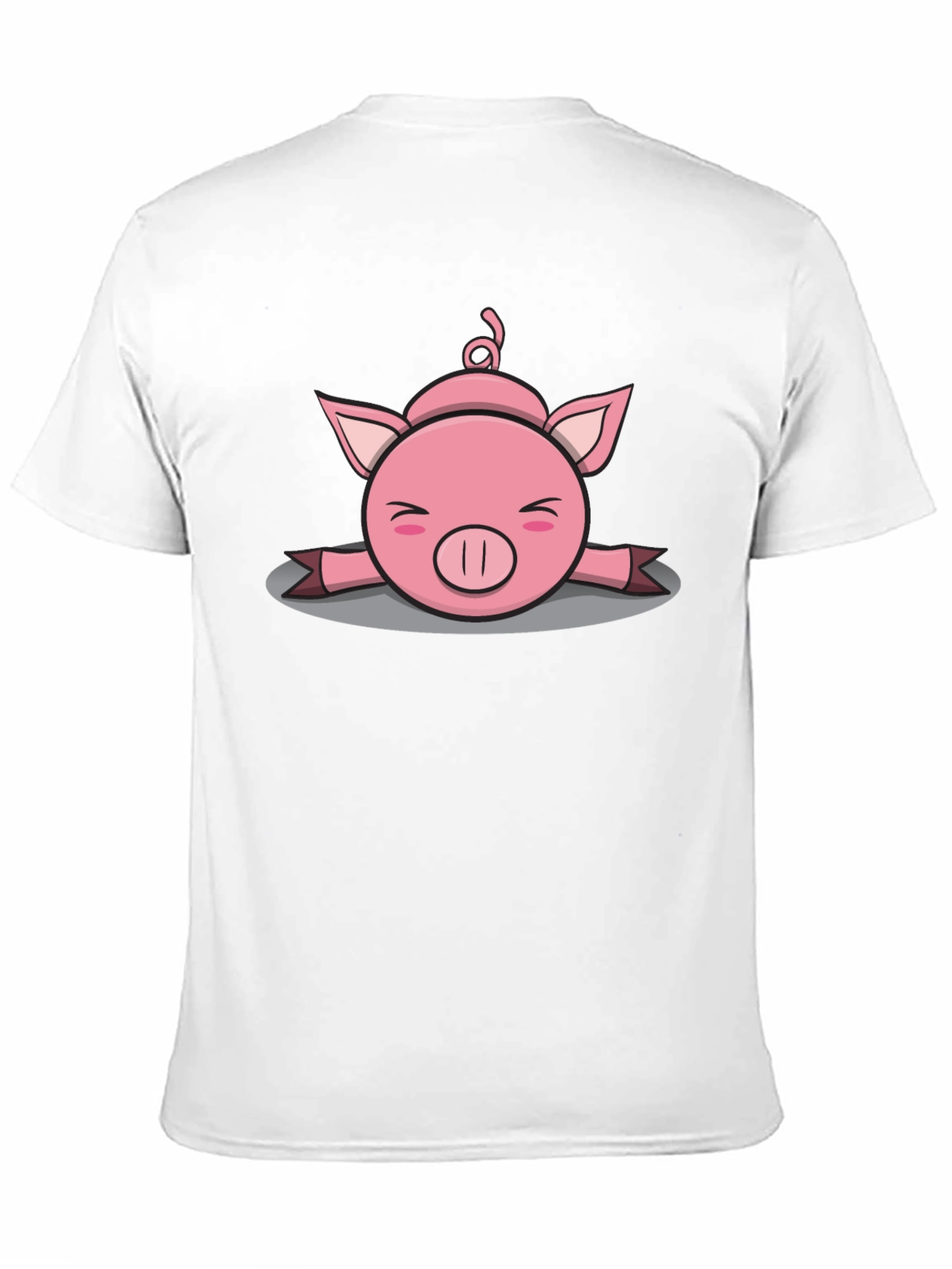 Black Funny Pig T-Shirt - Splat Design - Cute Cartoon Tee view 11
