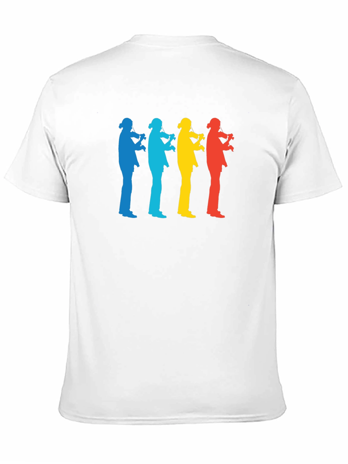 Black Rainbow Violinist Silhouette Graphic Tee - Cool Music Lover Shirt view 11
