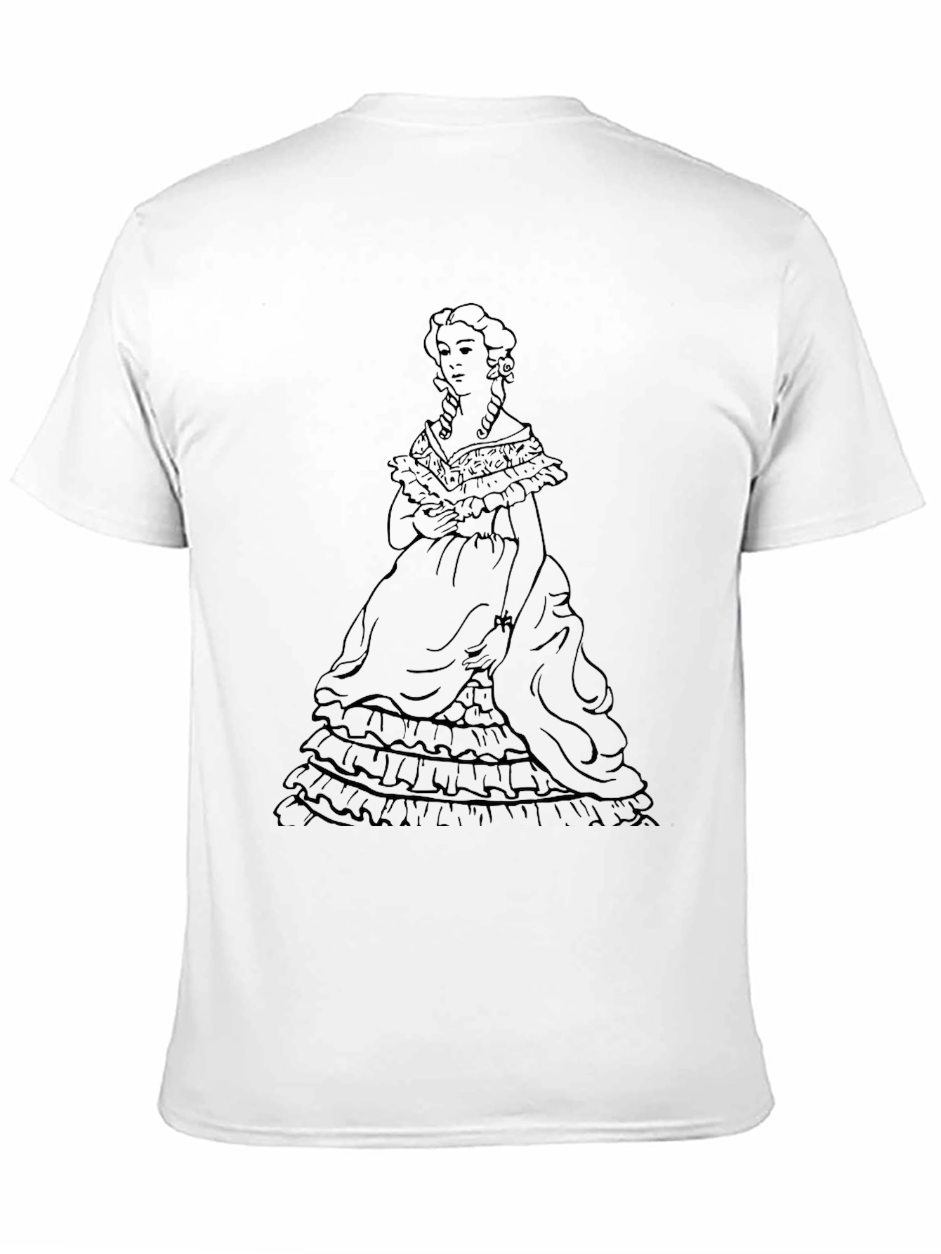Black Victorian Lady Graphic Black T-Shirt view 11