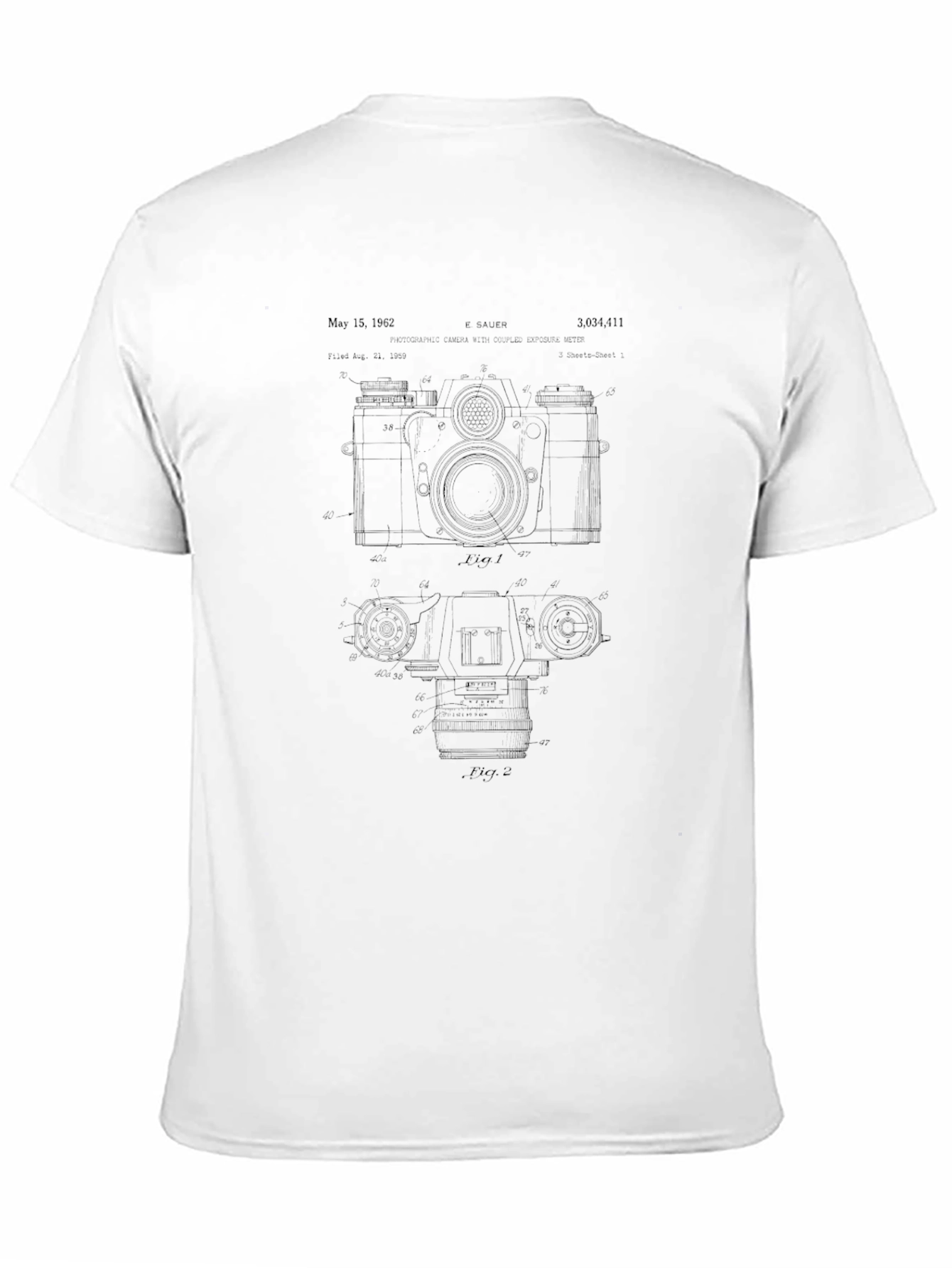 Black Camera Blueprint Black T-Shirt view 11