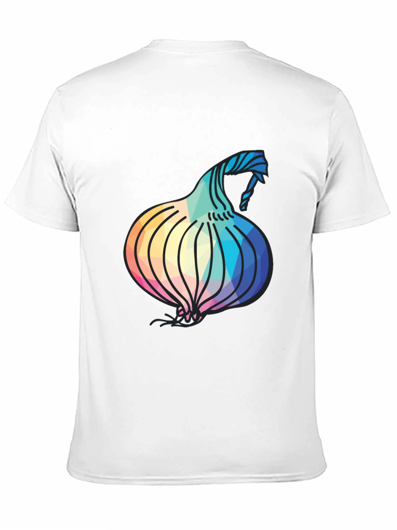 Black Geometric Onion Design Black T-Shirt view 11