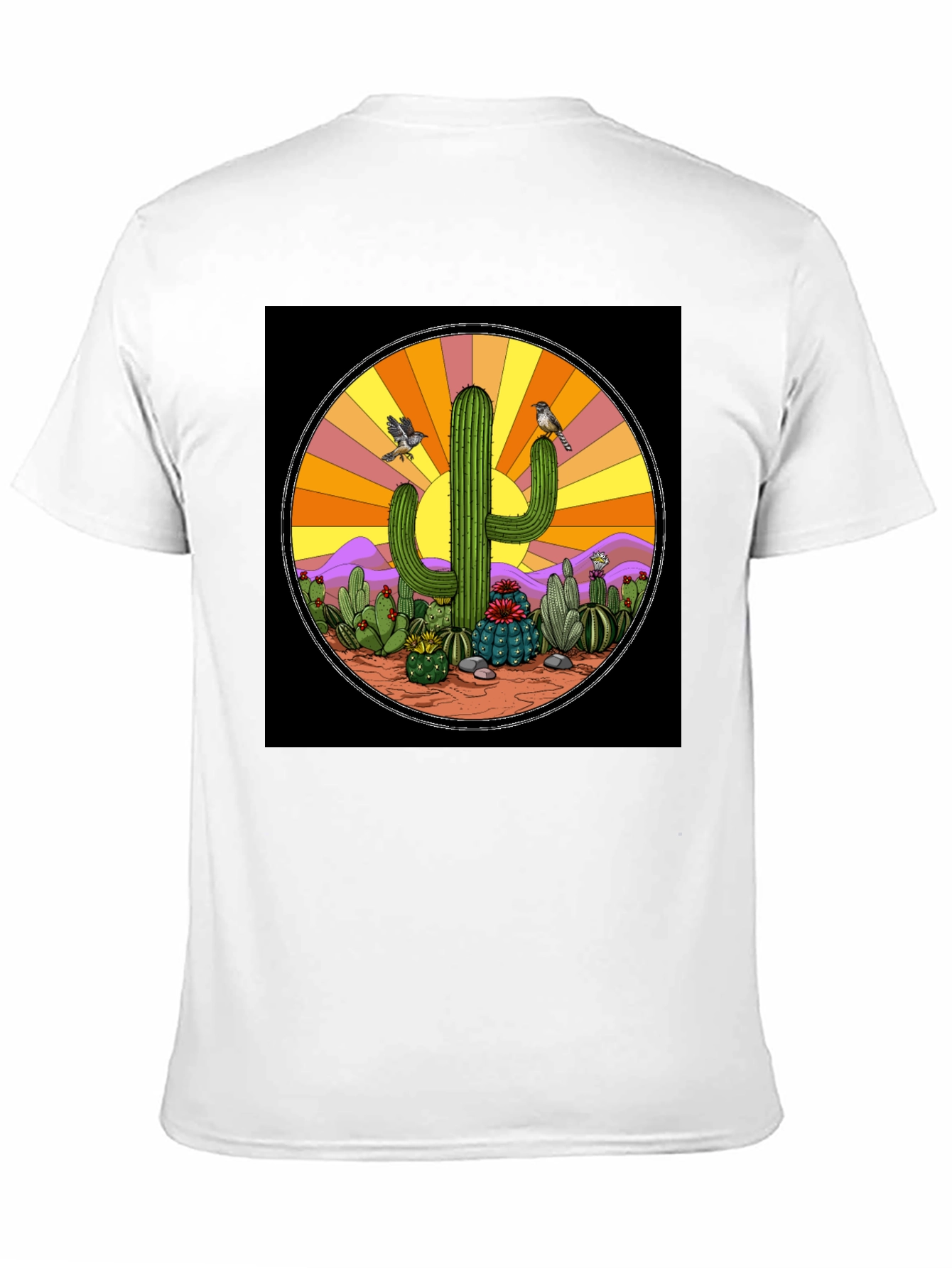Black Cactus Desert Graphic T-Shirt view 11