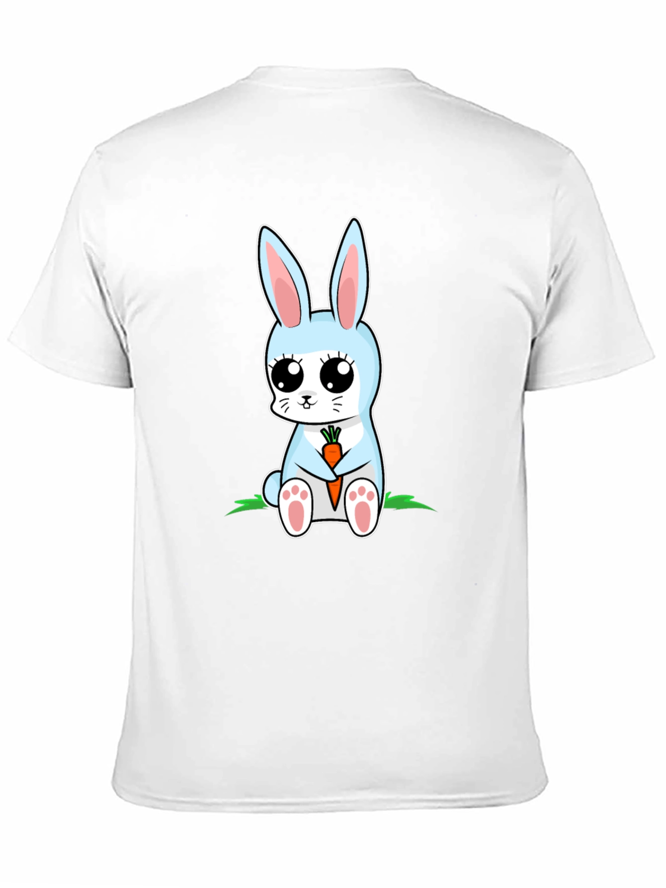 Black Cute Bunny Holding Carrot Graphic T-Shirt view 11