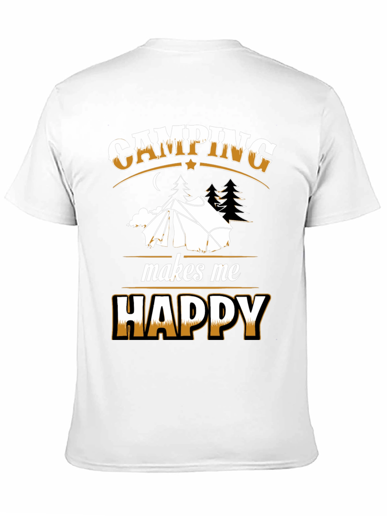 Black Camping Makes Me Happy Black T-Shirt view 11