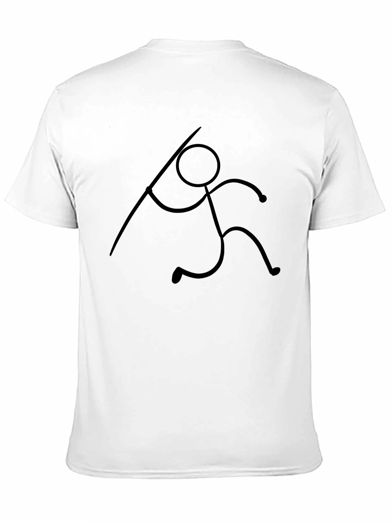 Black Stick Figure Javelin Thrower Black T-Shirt view 11