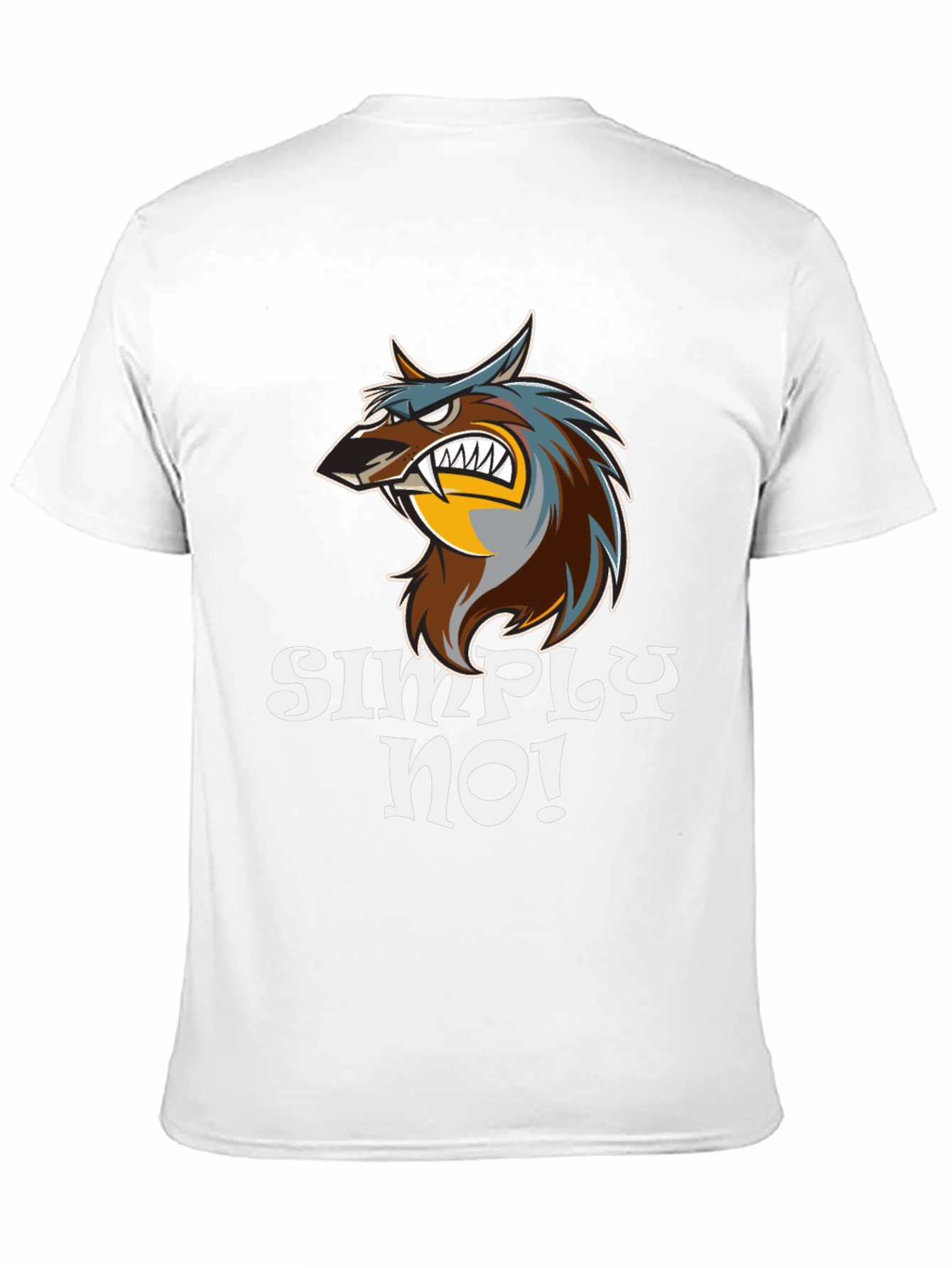 Black Simply No! Graphic Tee - Angry Wolf Design view 11