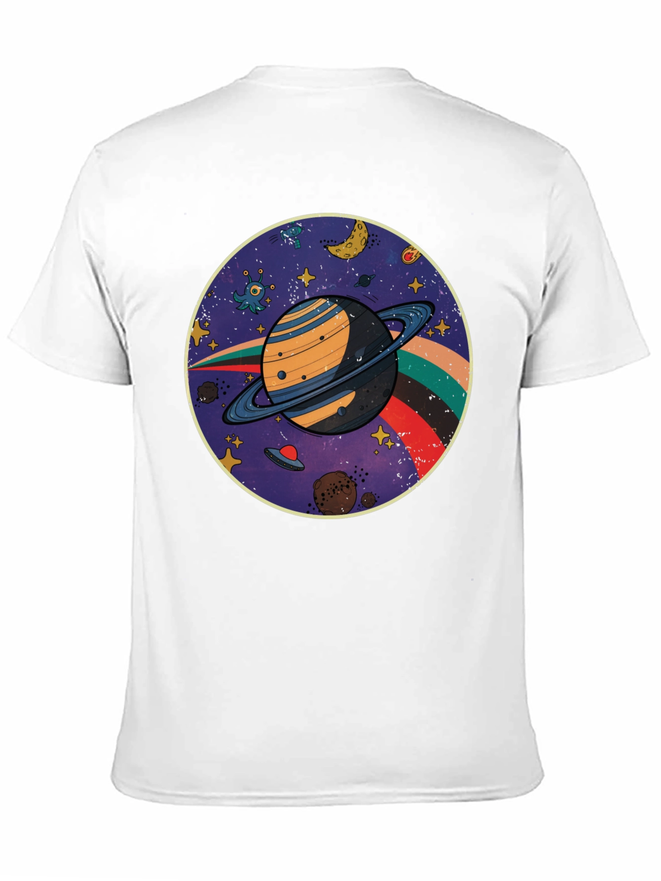 Black Retro Planet T-Shirt view 11