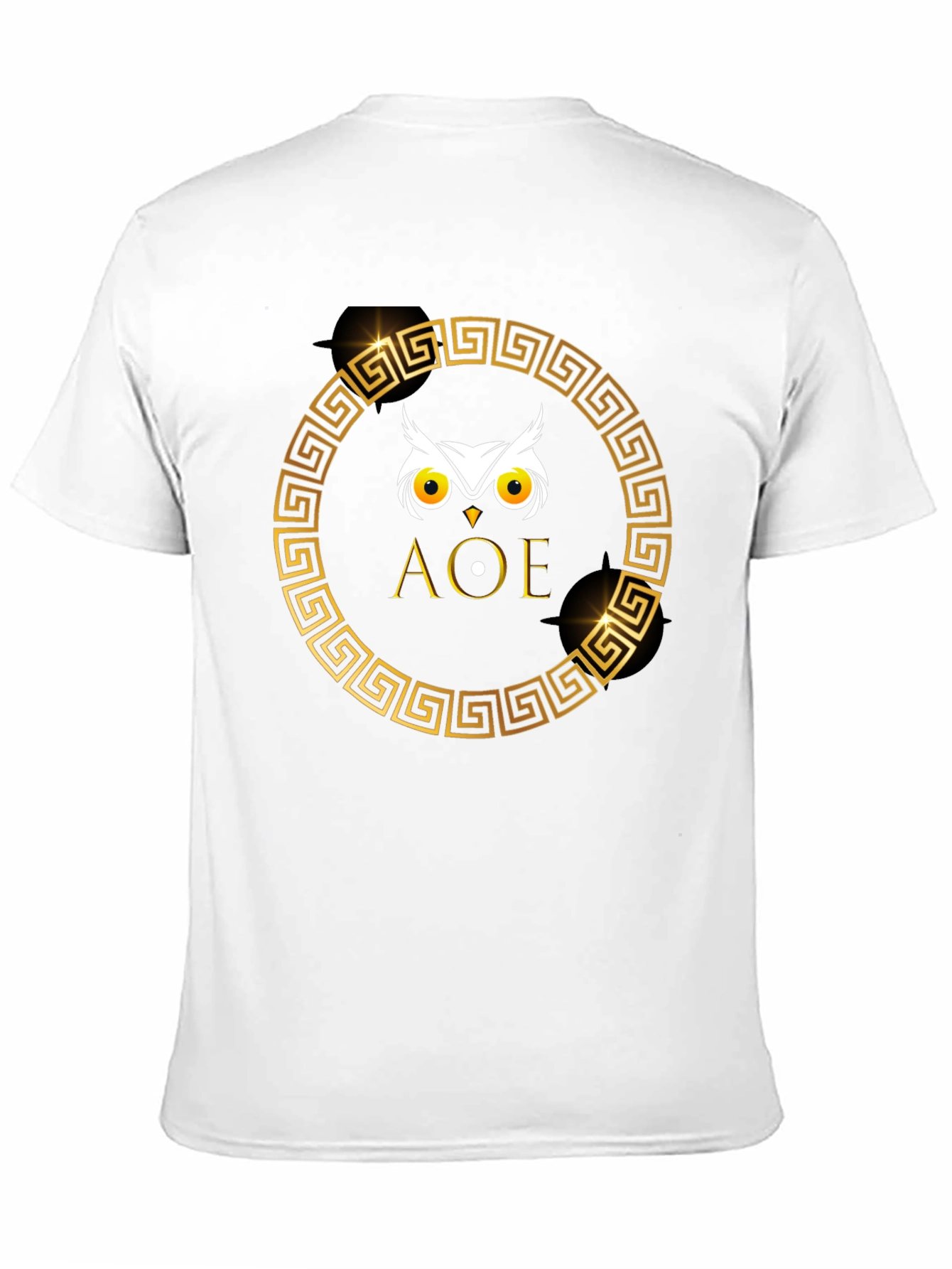 Black Owl AOE Graphic Tee - Greek Key Circle view 11