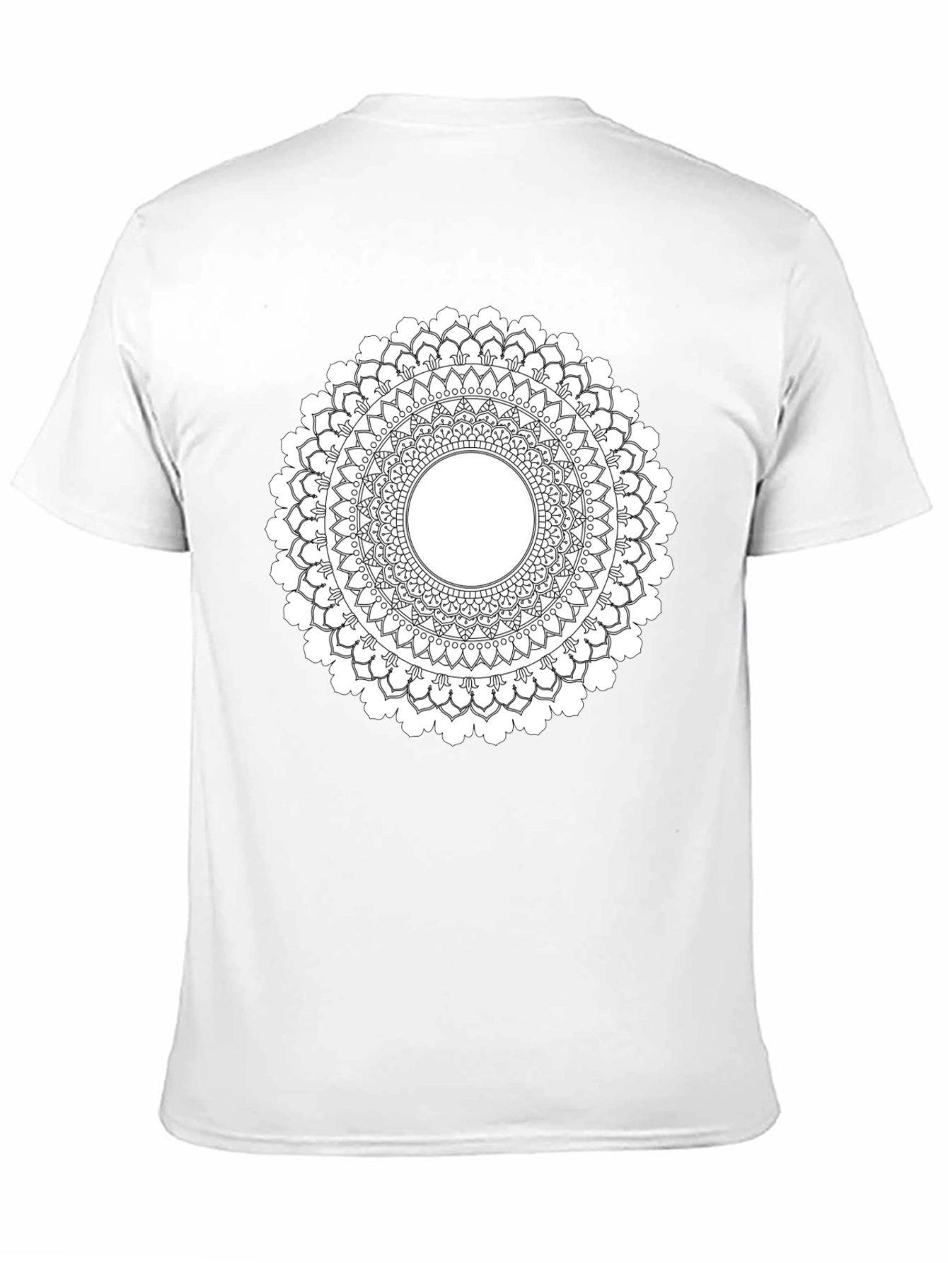 Black Black Mandala T-Shirt - Geometric Pattern view 11