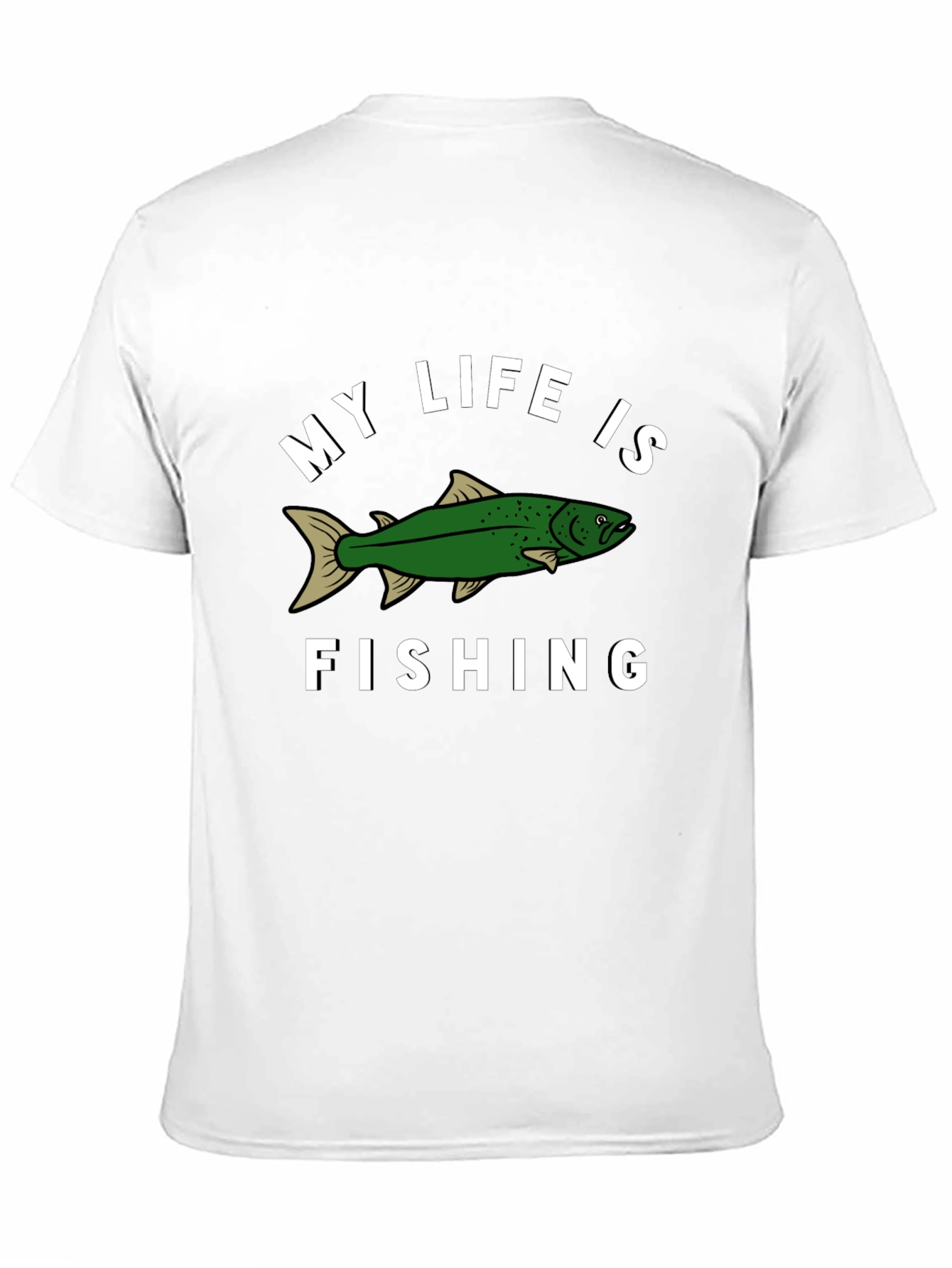Black My Life Is Fishing Graphic Tee view 11