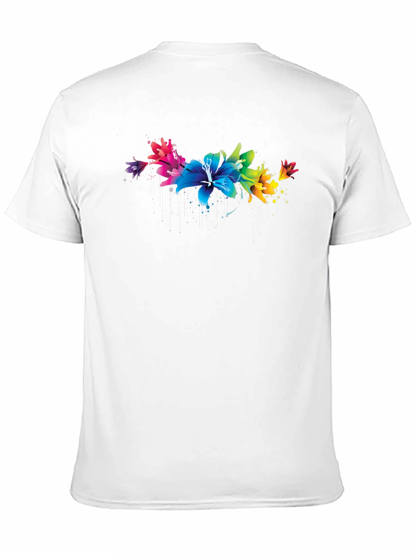 Black Rainbow Lily T-Shirt - Vibrant Floral Design view 11