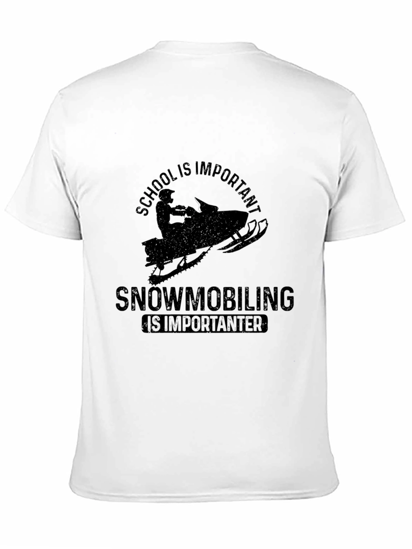 Black Snowmobiling Is Importanter T-Shirt view 11