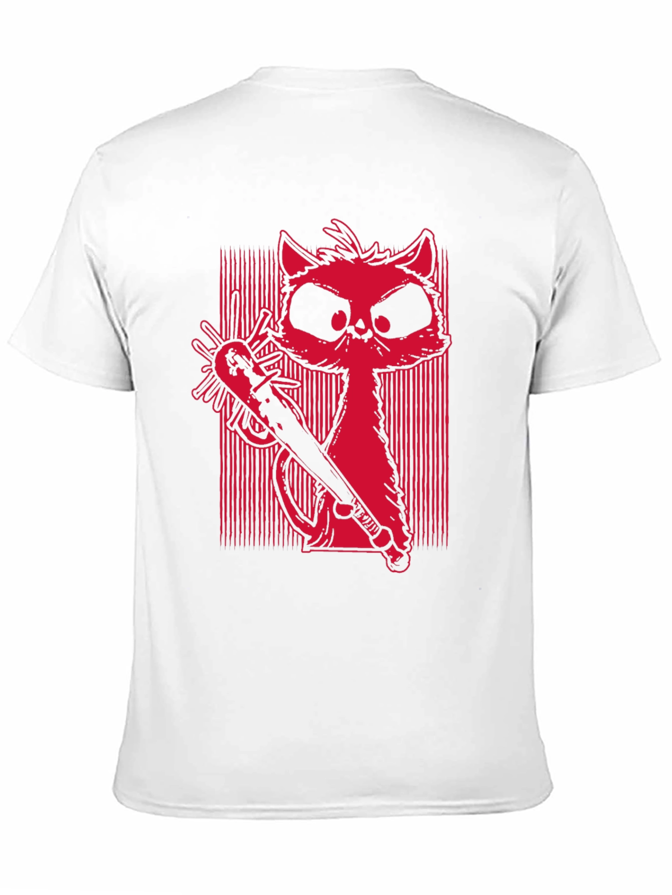 Black Men's Graphic Tee - Cat with Baseball Bat view 11