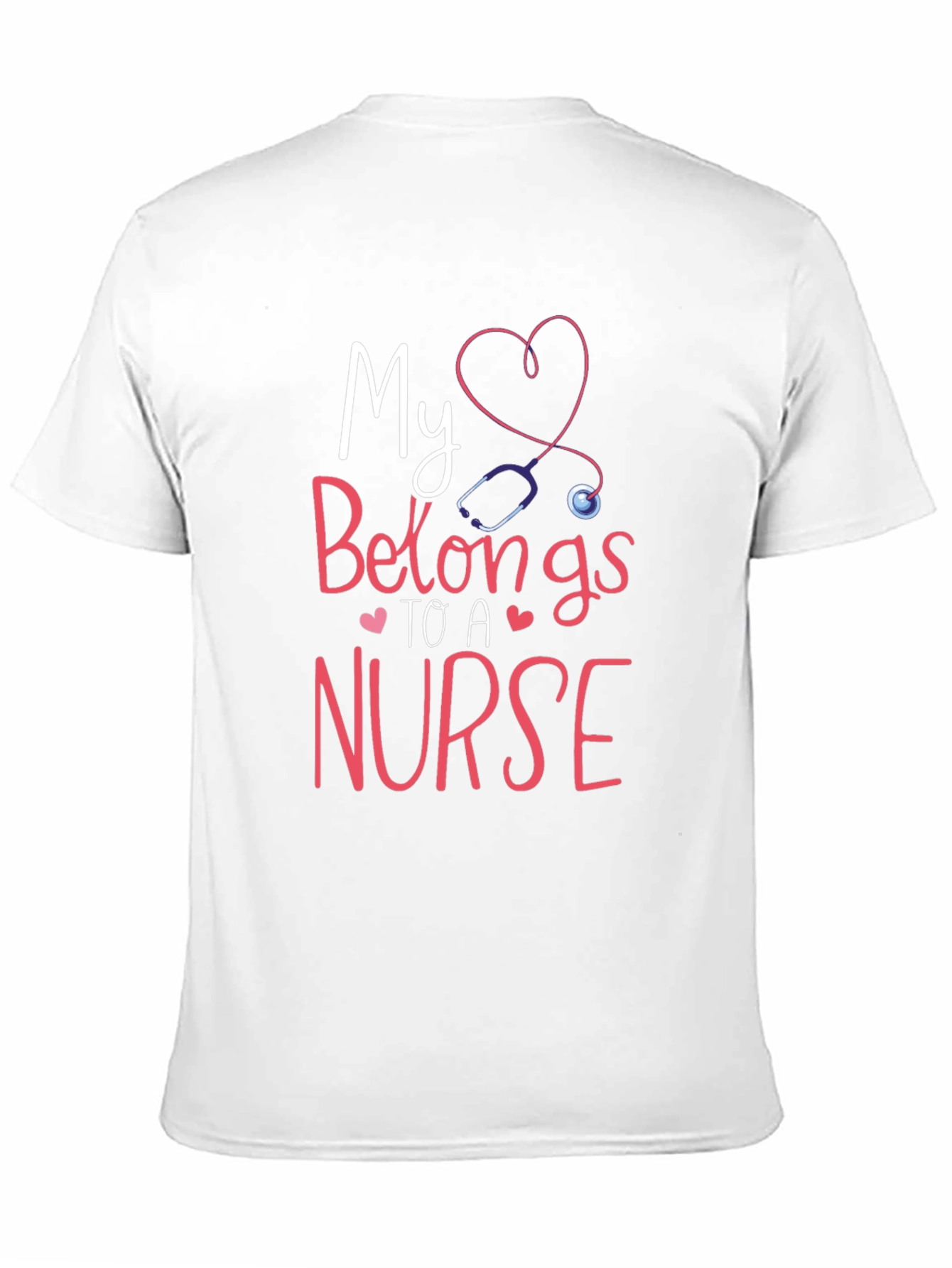Black My Heart Belongs To A Nurse T-Shirt view 11