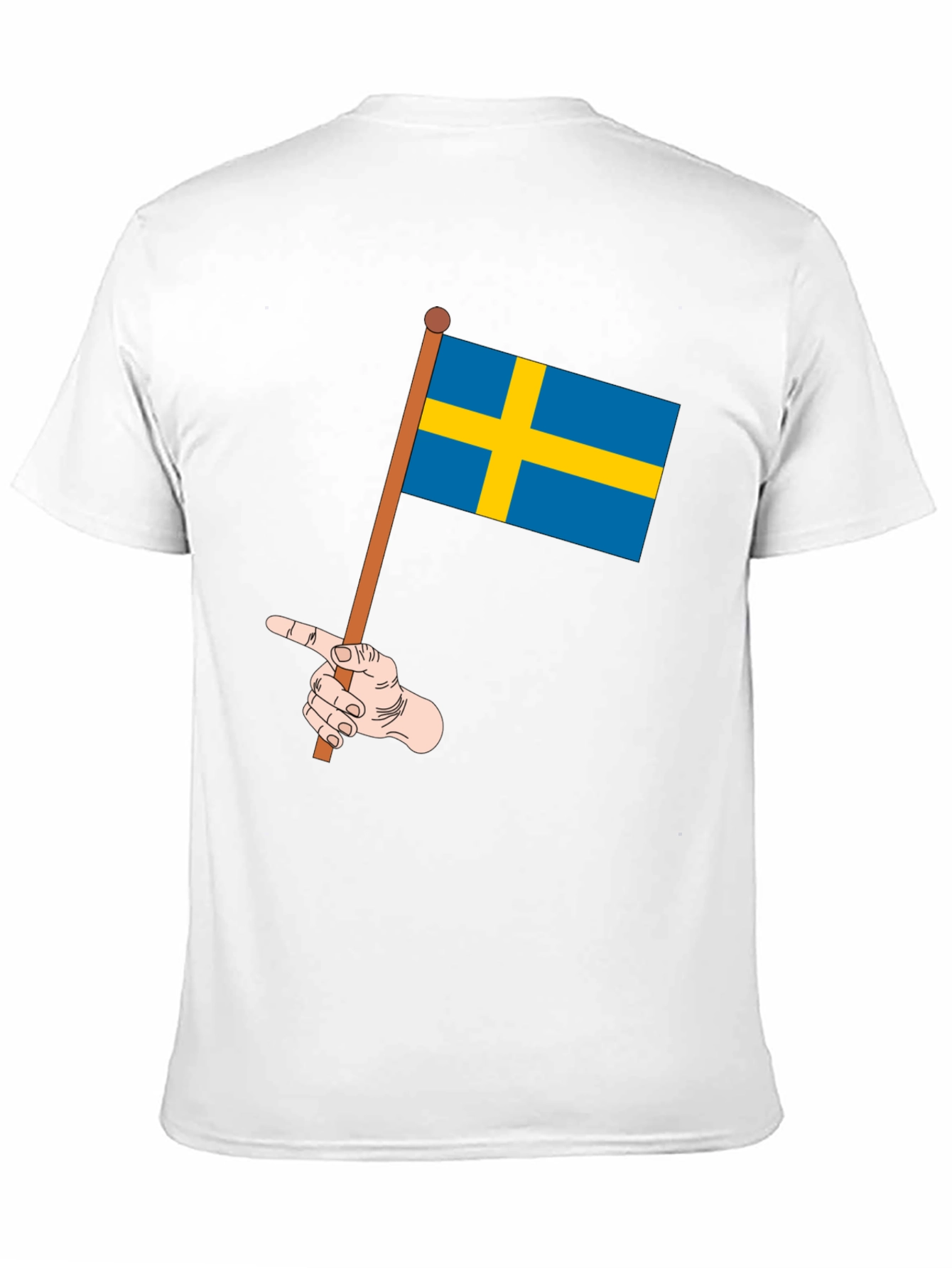 Black Sweden Flag Graphic Tee - Novelty T-Shirt view 11