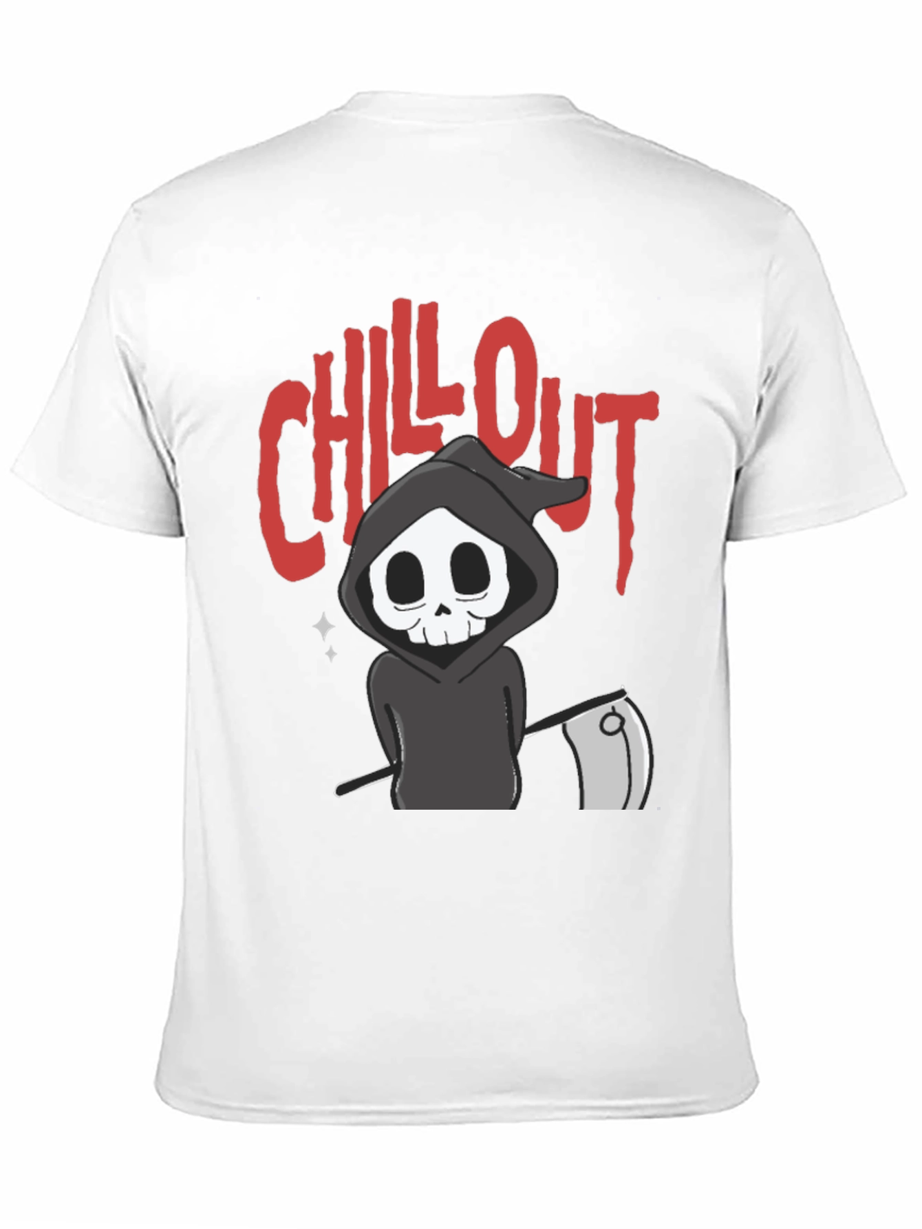 Black Chill Out Grim Reaper Graphic T-Shirt view 11
