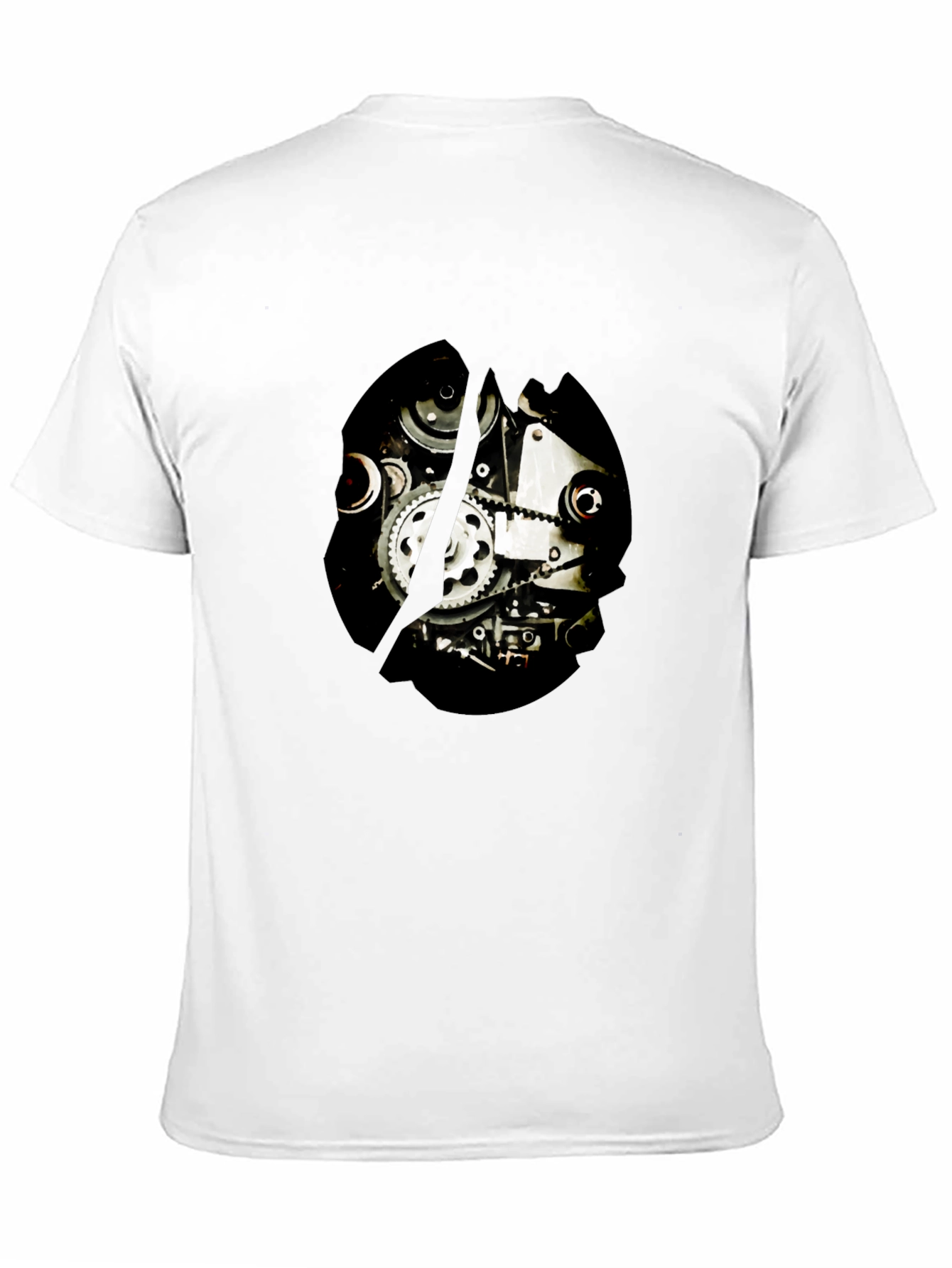 Black Steampunk Gearwork Graphic T-Shirt - Black Cotton Tee view 11