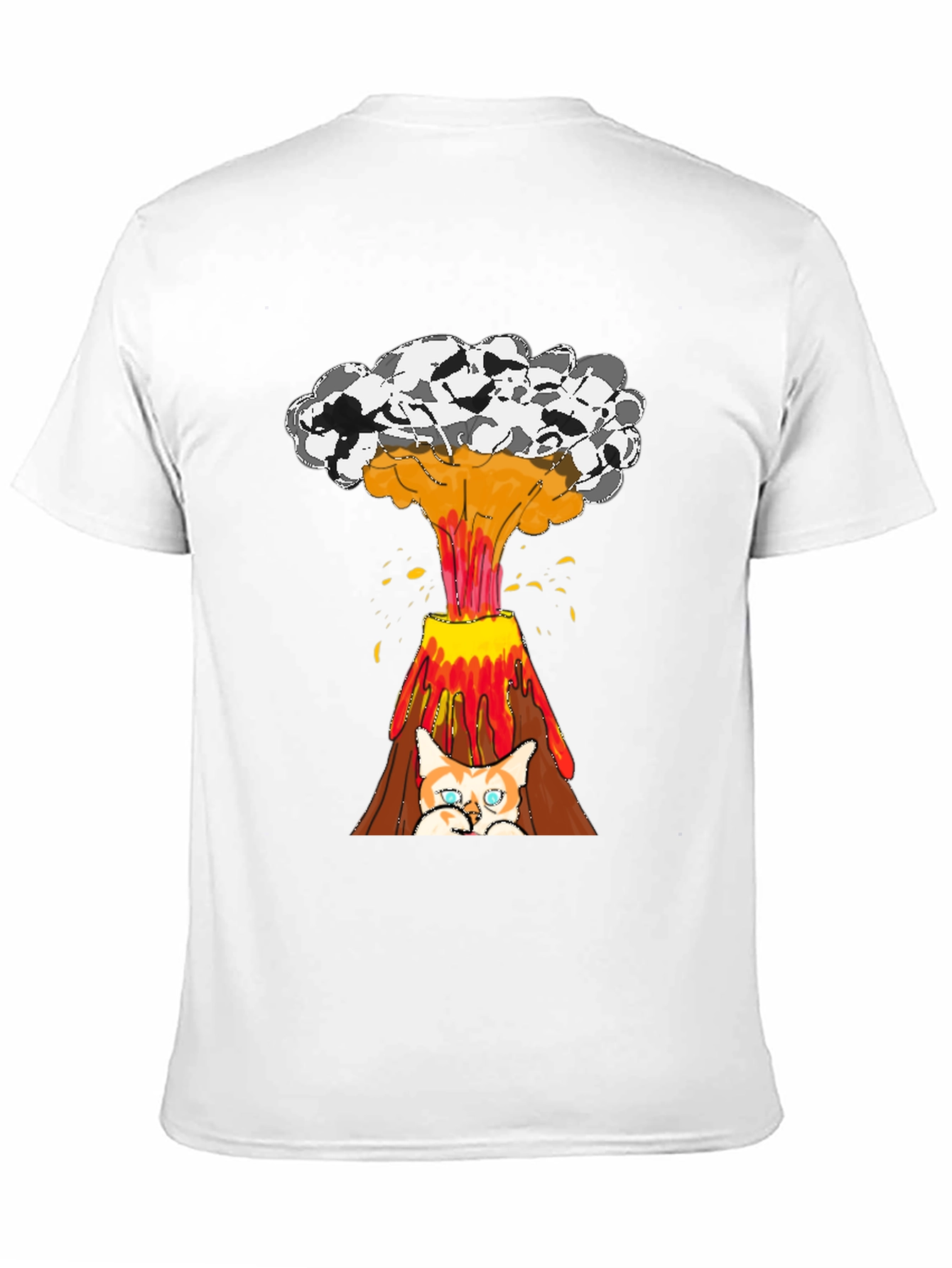 Black Cat Volcano T-Shirt - Explosive Style view 11