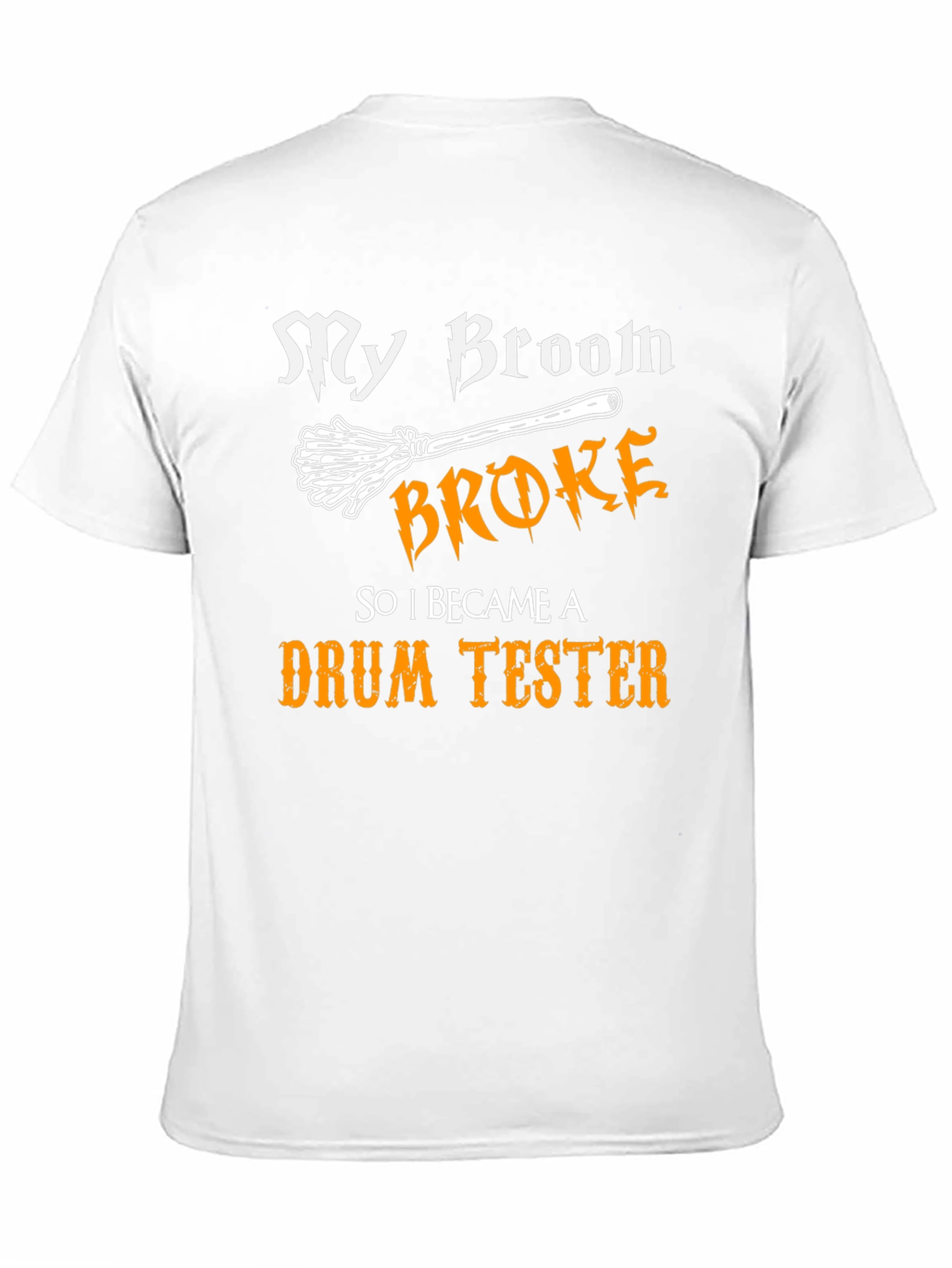 Black My Broom Broke Drum Tester Graphic Tee view 11