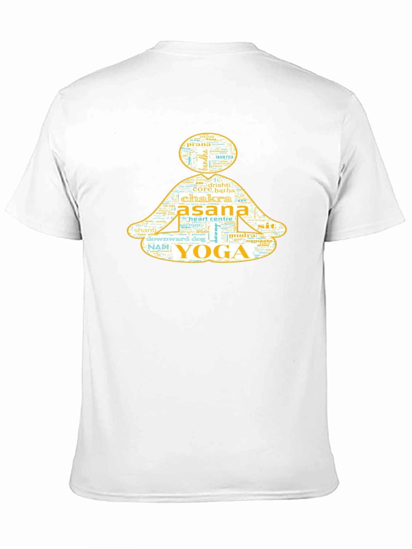 Black Yoga Pose Word Art Graphic T-Shirt view 11