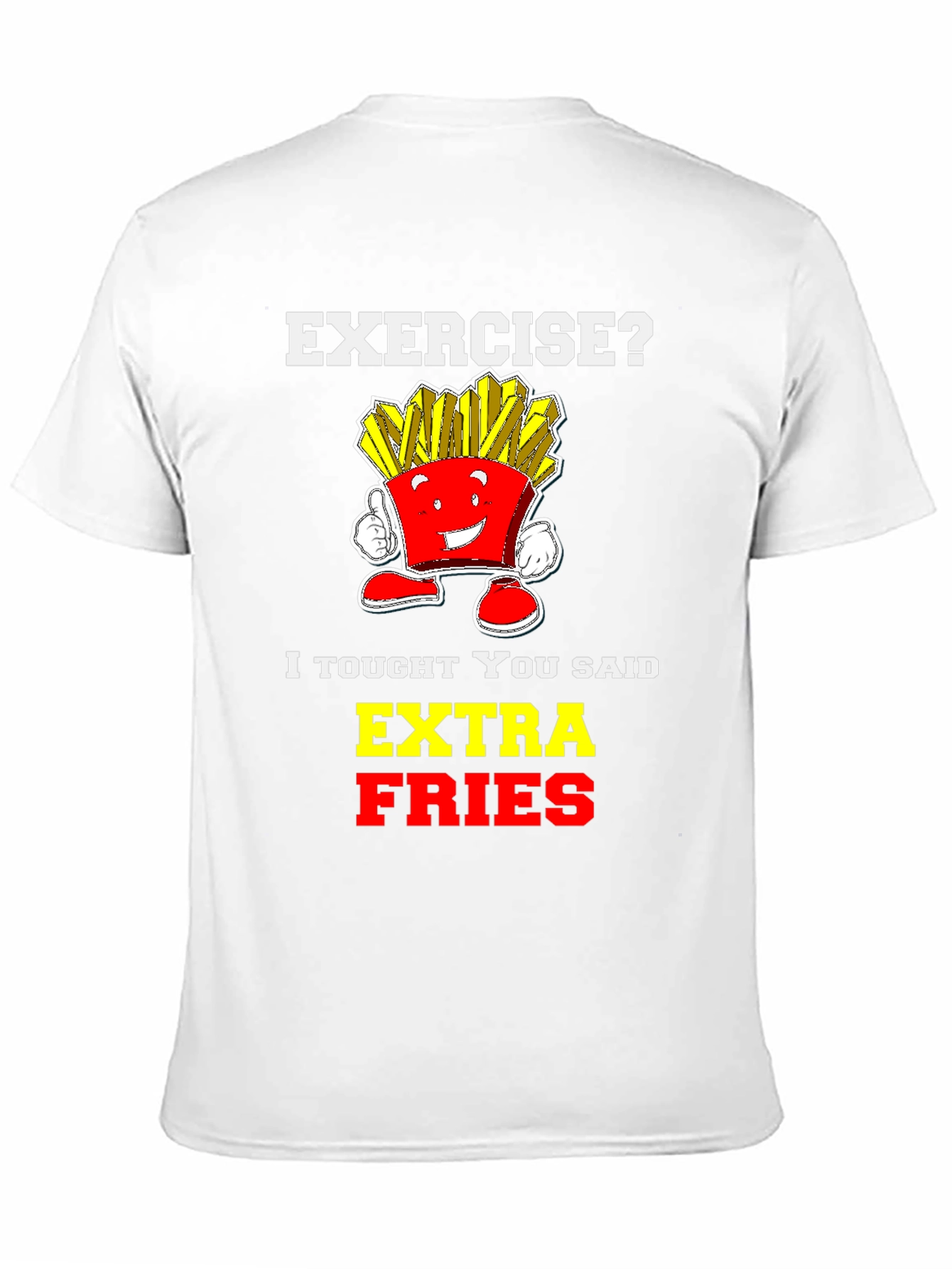 Black Funny Extra Fries Graphic T-Shirt view 11