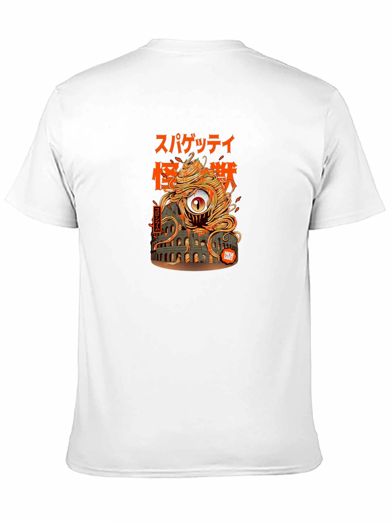 Black Spaghetti Monster Graphic T-Shirt - Colosseum Design view 11