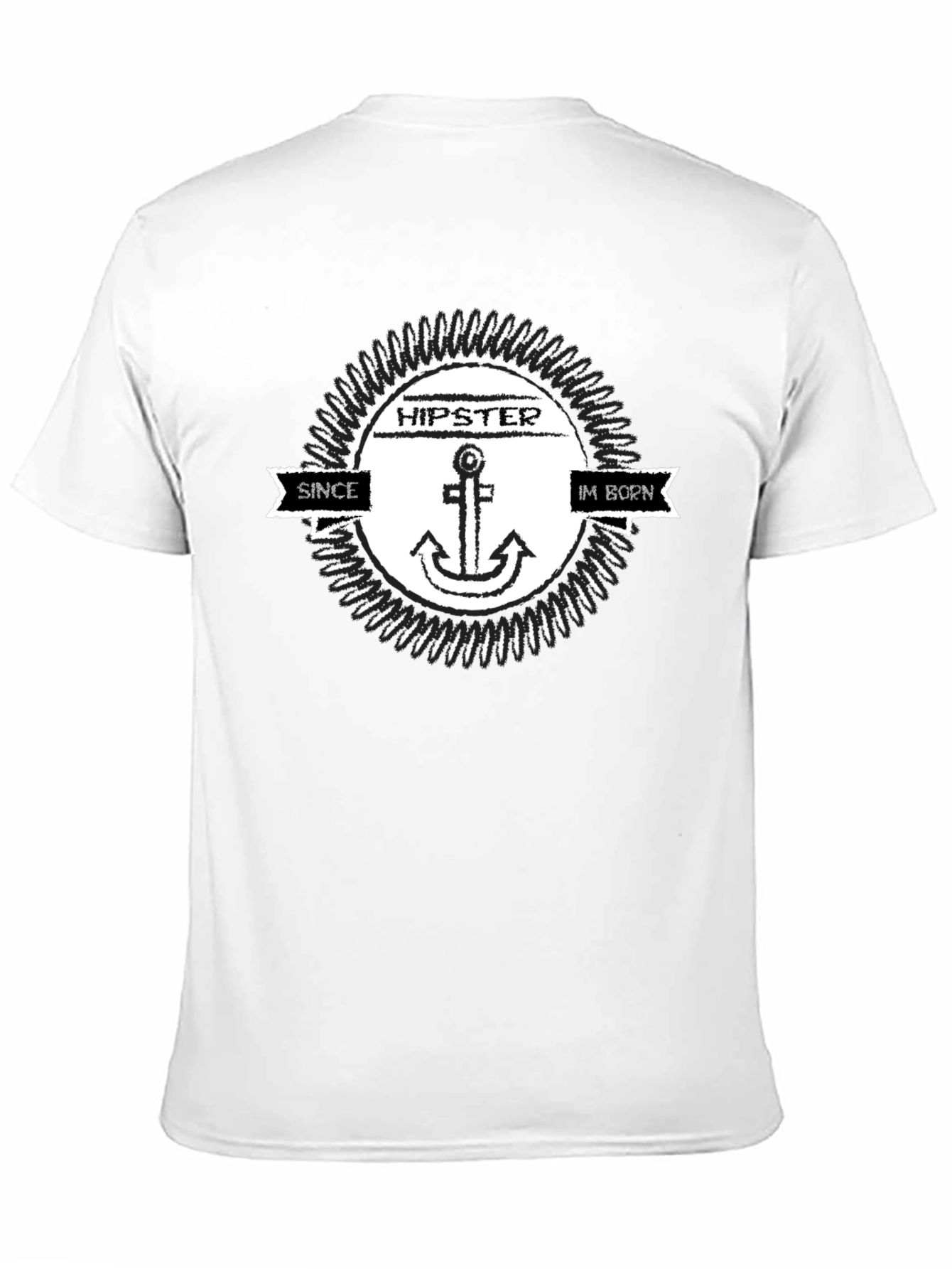 Black Hipster Anchor T-Shirt - Since I'm Born view 11