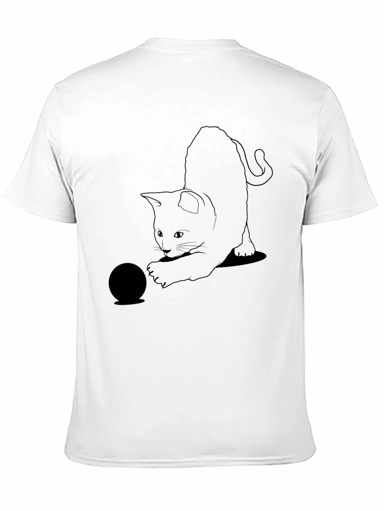 Black Black Cat Playing T-Shirt - Unique Graphic Tee view 11