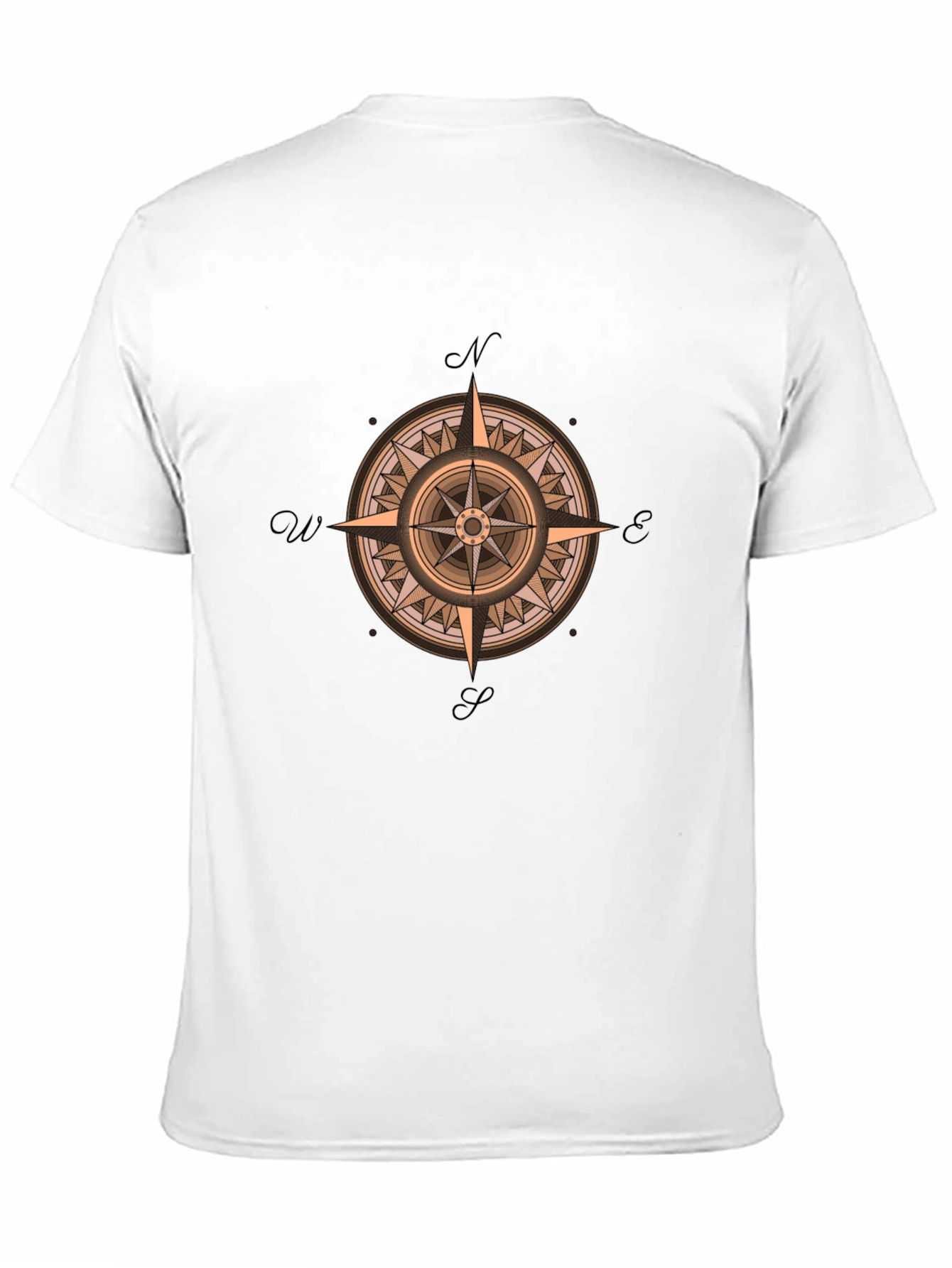 Black Compass Rose Graphic Print Crew Neck T-Shirt view 11