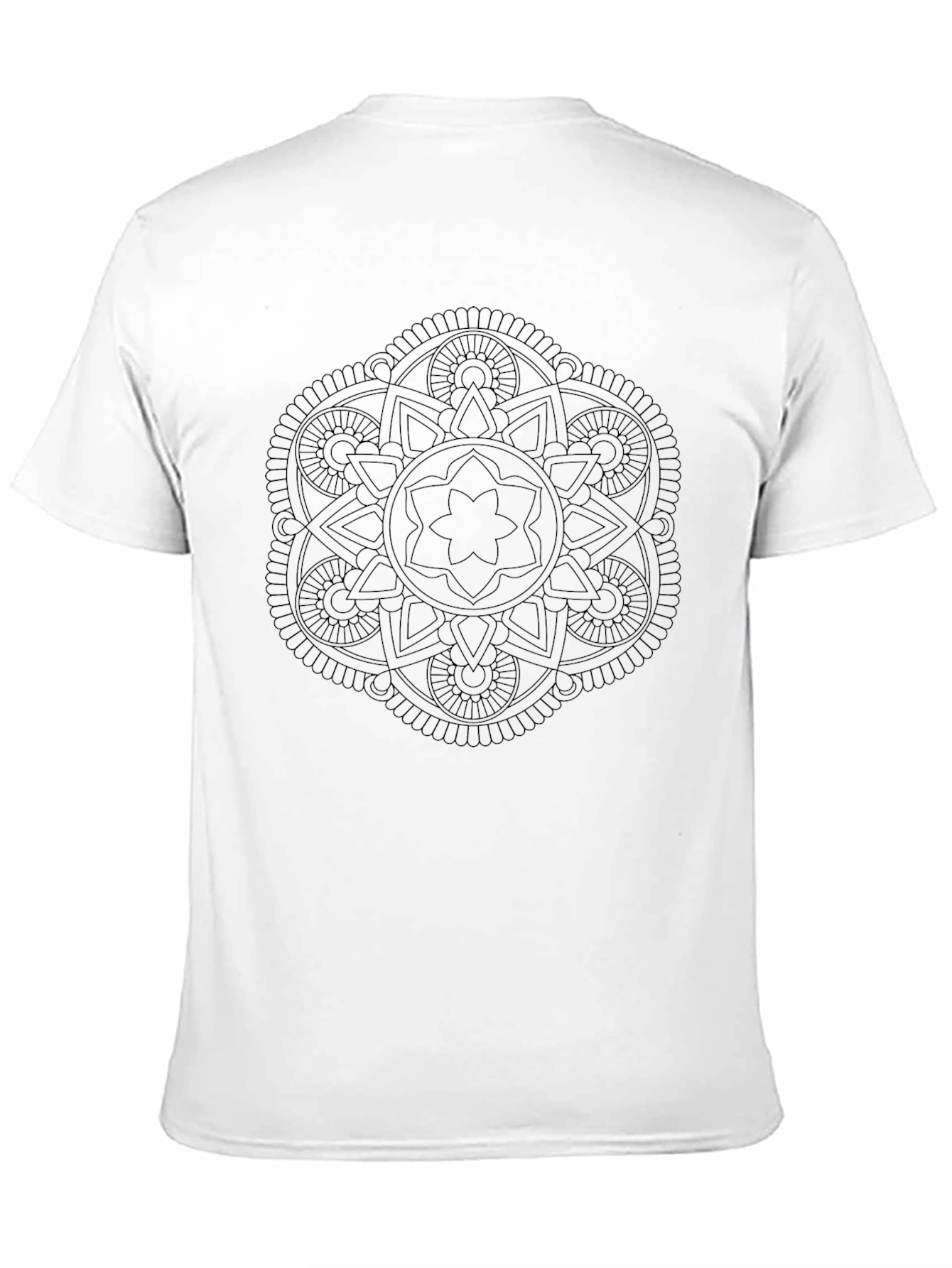 Black Black Mandala Print Crew Neck T-Shirt view 11
