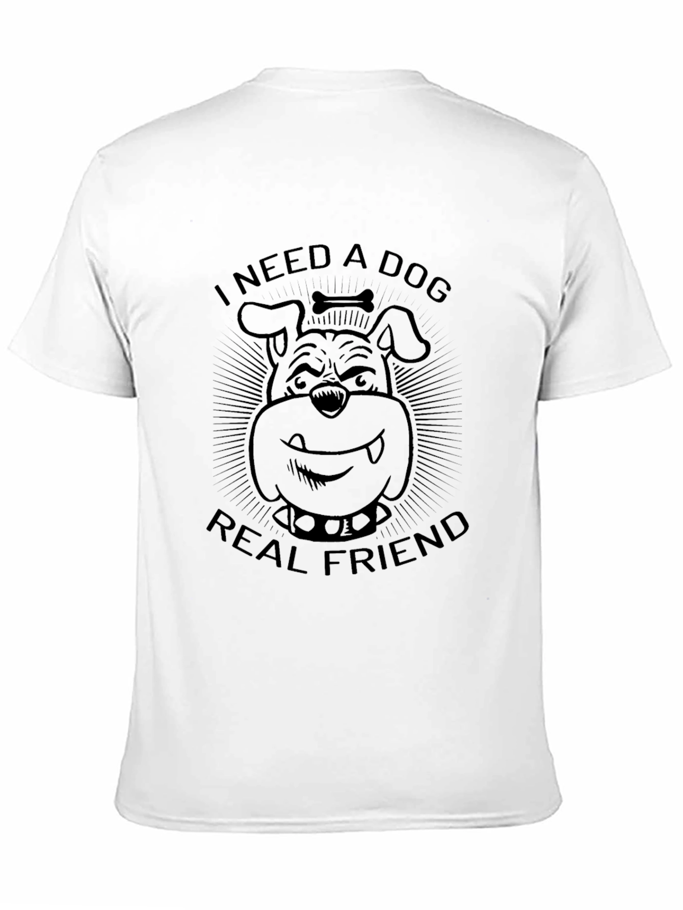 Black I Need A Dog Real Friend Graphic T-Shirt view 11