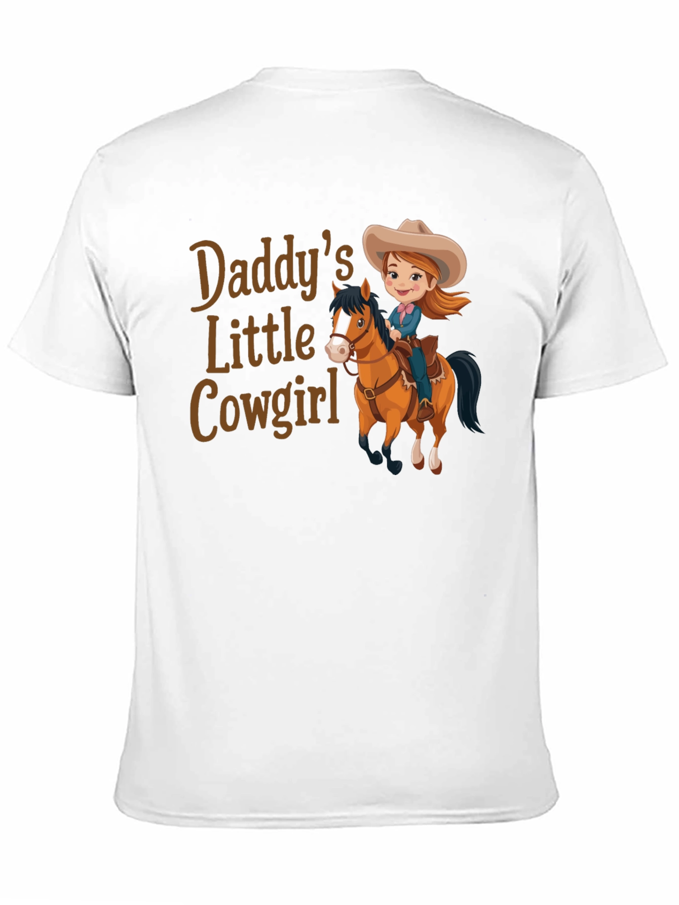 Black Daddy's Little Cowgirl T-Shirt Cute Horse Design view 11