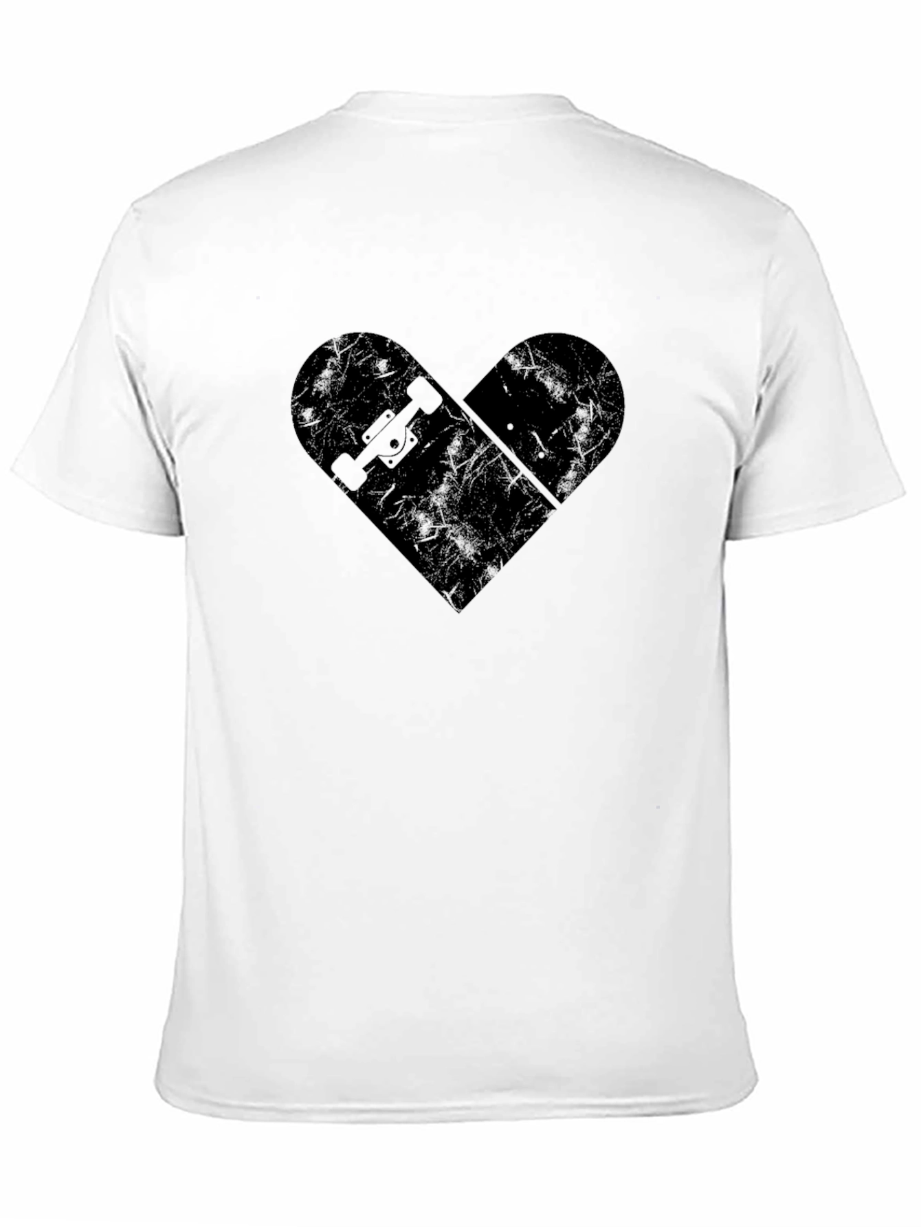 Black Skateboard Heart Graphic T-Shirt - Black view 11