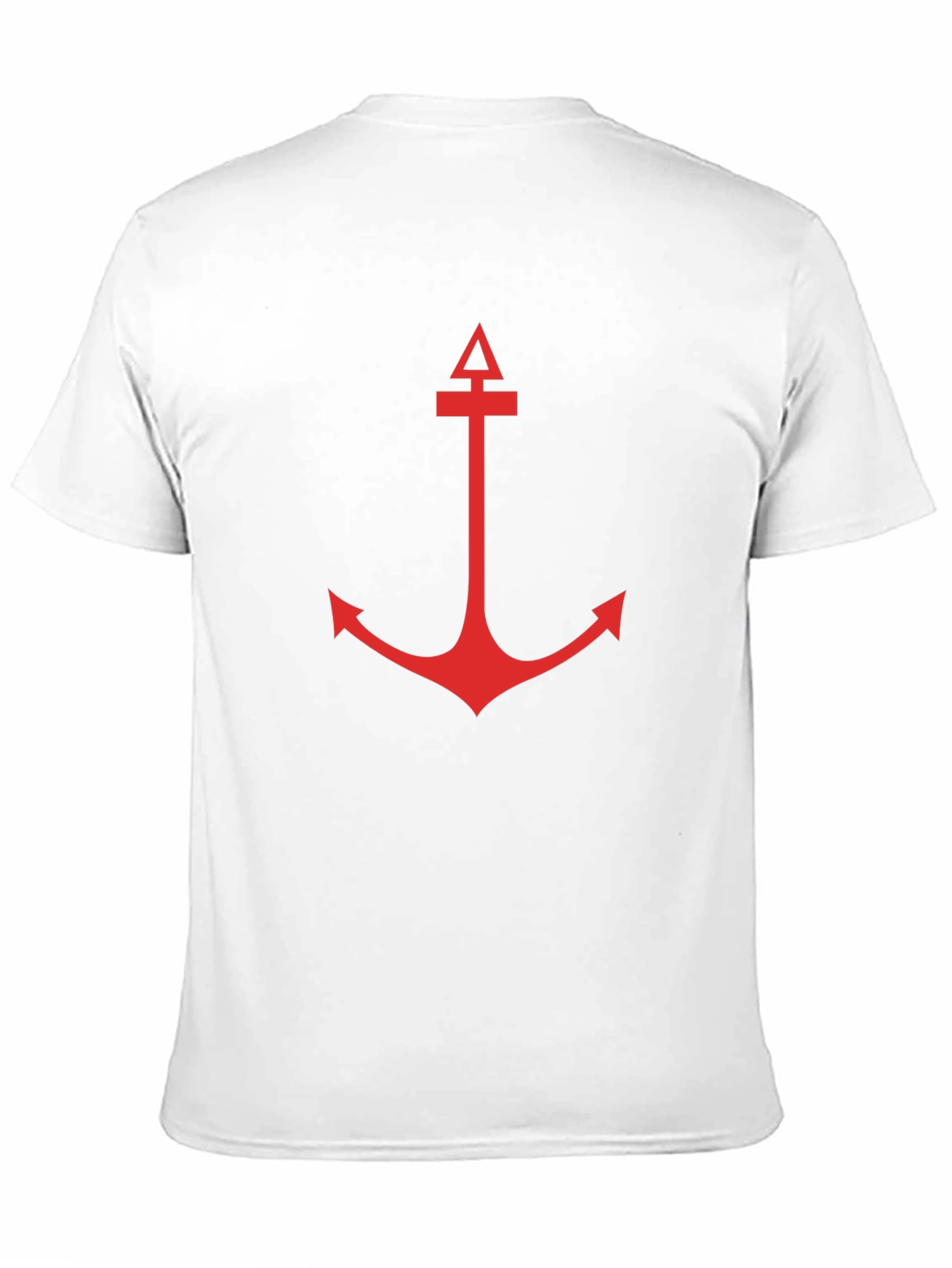 Black Men's Black T-Shirt with Red Anchor Graphic view 11