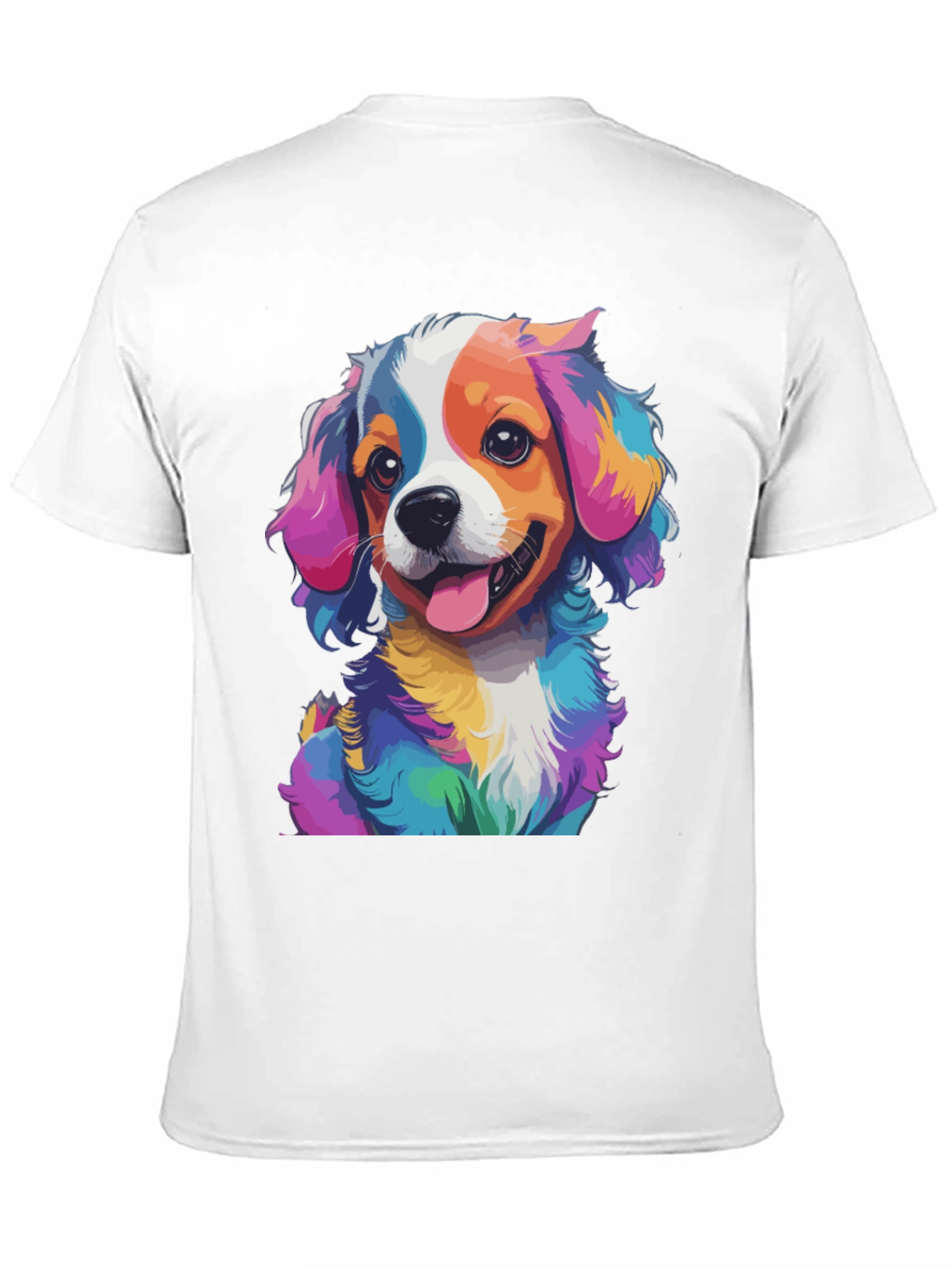 Black Colorful Dog Graphic Tee - Men's Black T-Shirt view 11