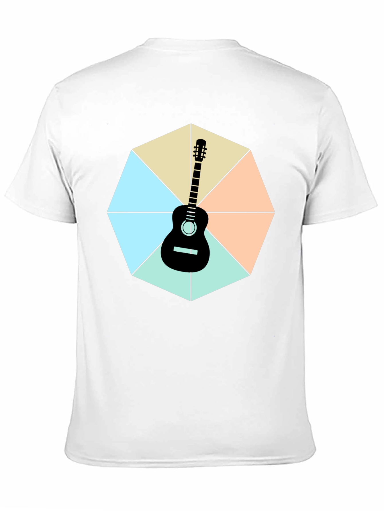 Black Guitar Geometric Graphic Tee view 11