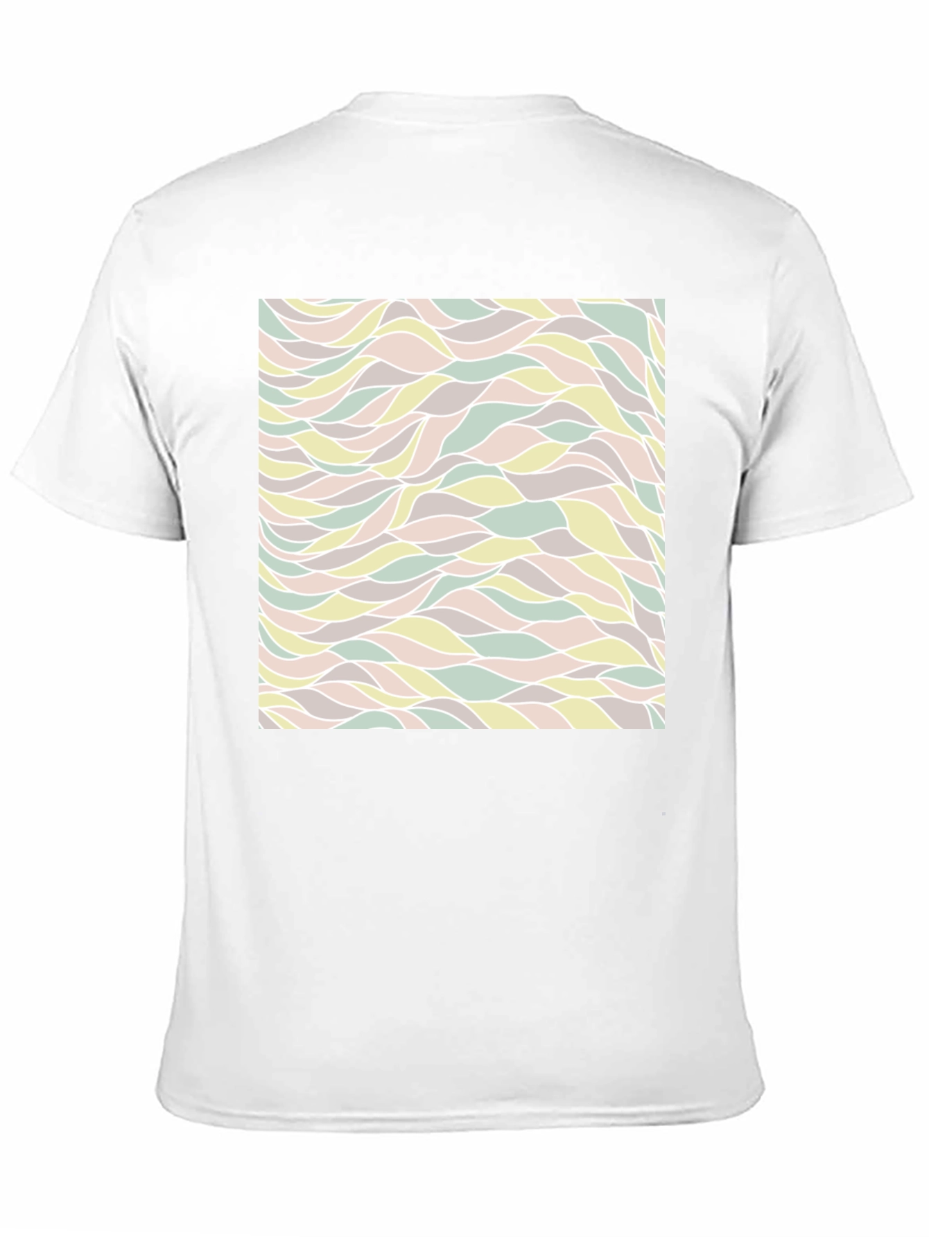 Black Abstract Wave Pattern Black T-Shirt view 11