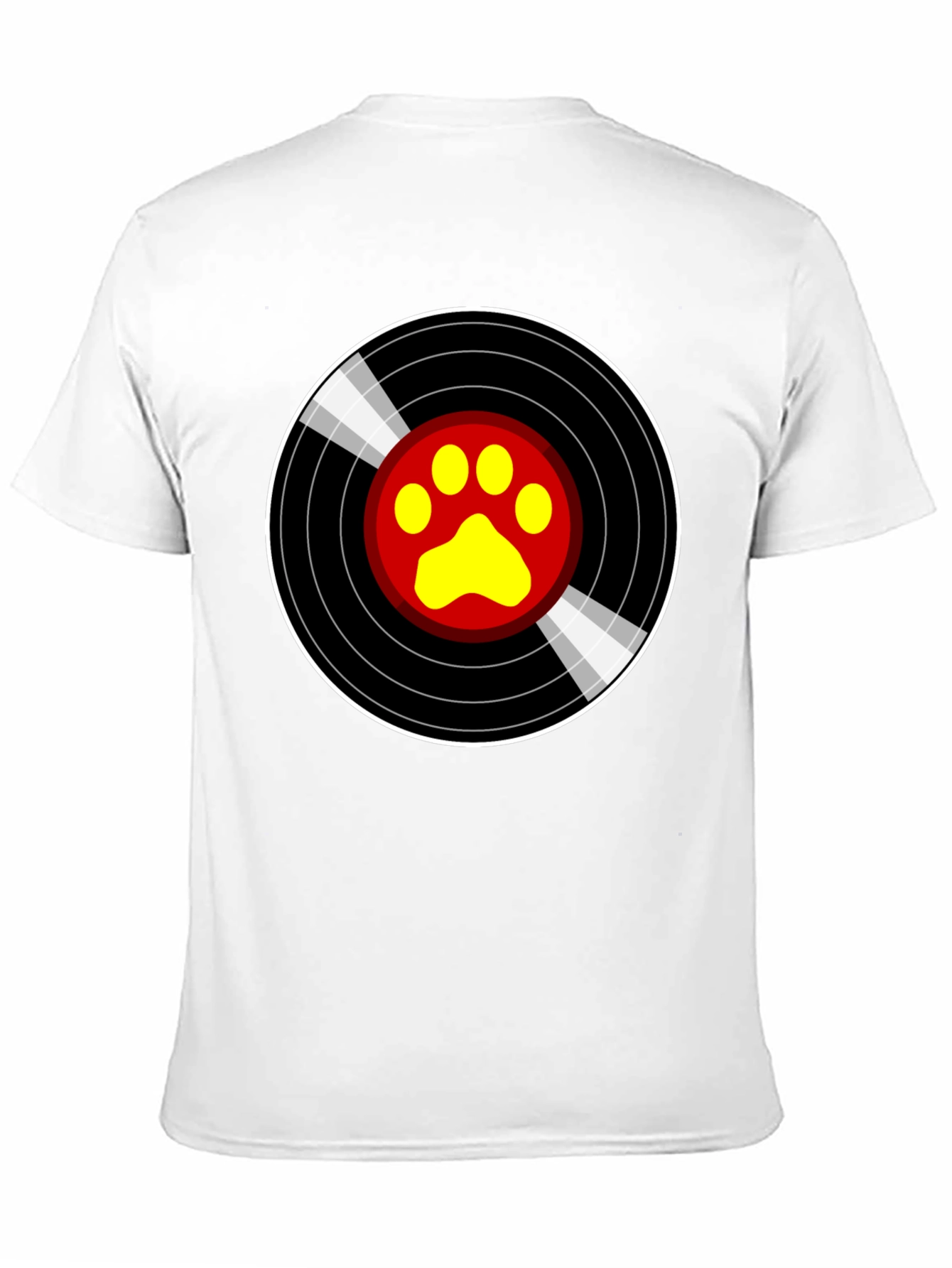 Black Vinyl Paw Print T-Shirt - Music Loving Pet Owner view 11
