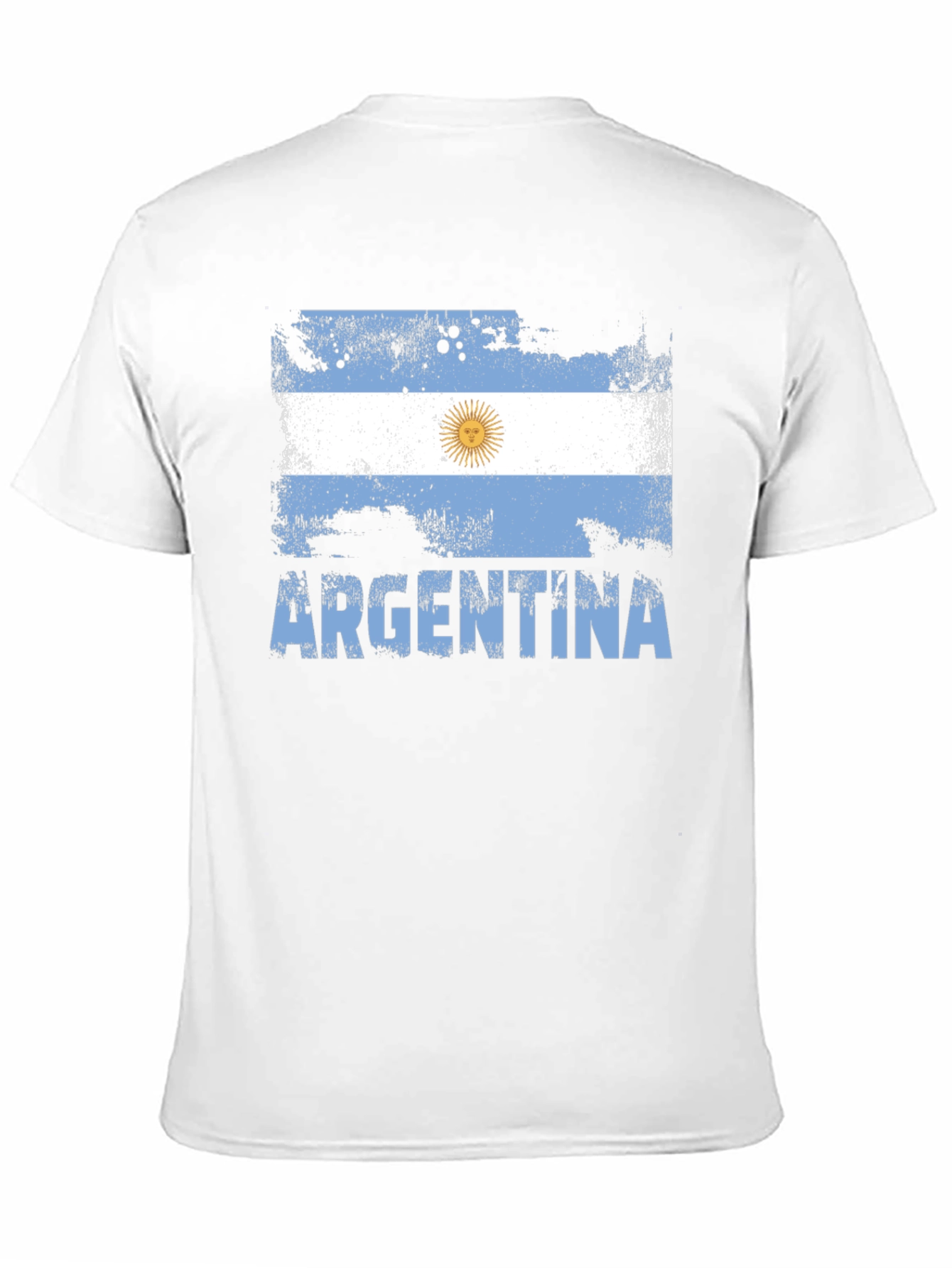 Black Argentina Flag T-Shirt - Distressed Design view 11
